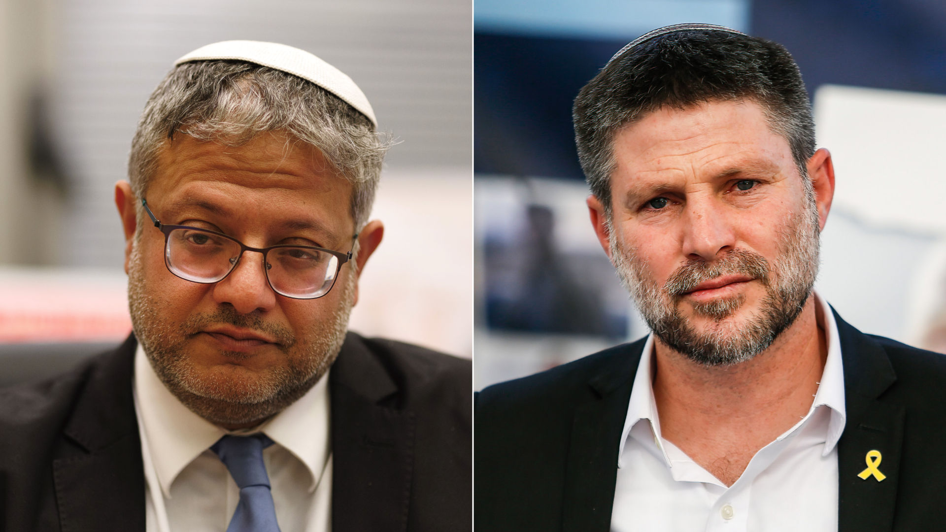Israeli ministers Itamar Ben Gvir (left) and Bezalel Smotrich (right)