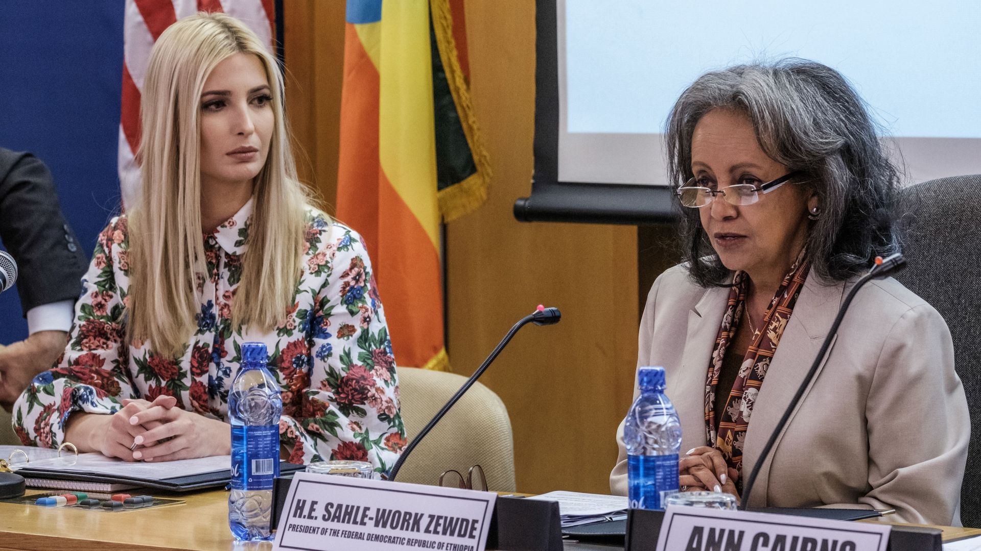 Ivanka Trump seated next to Ethiopian President Sahle-Work Zewde