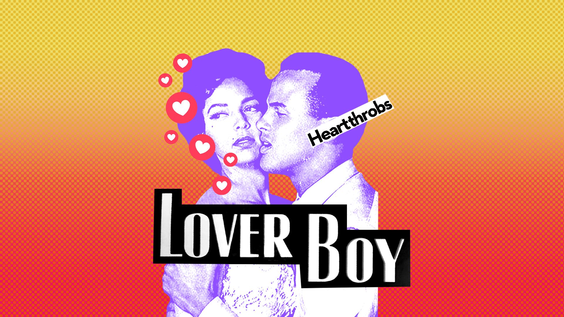 Collage of vintage romance imagery