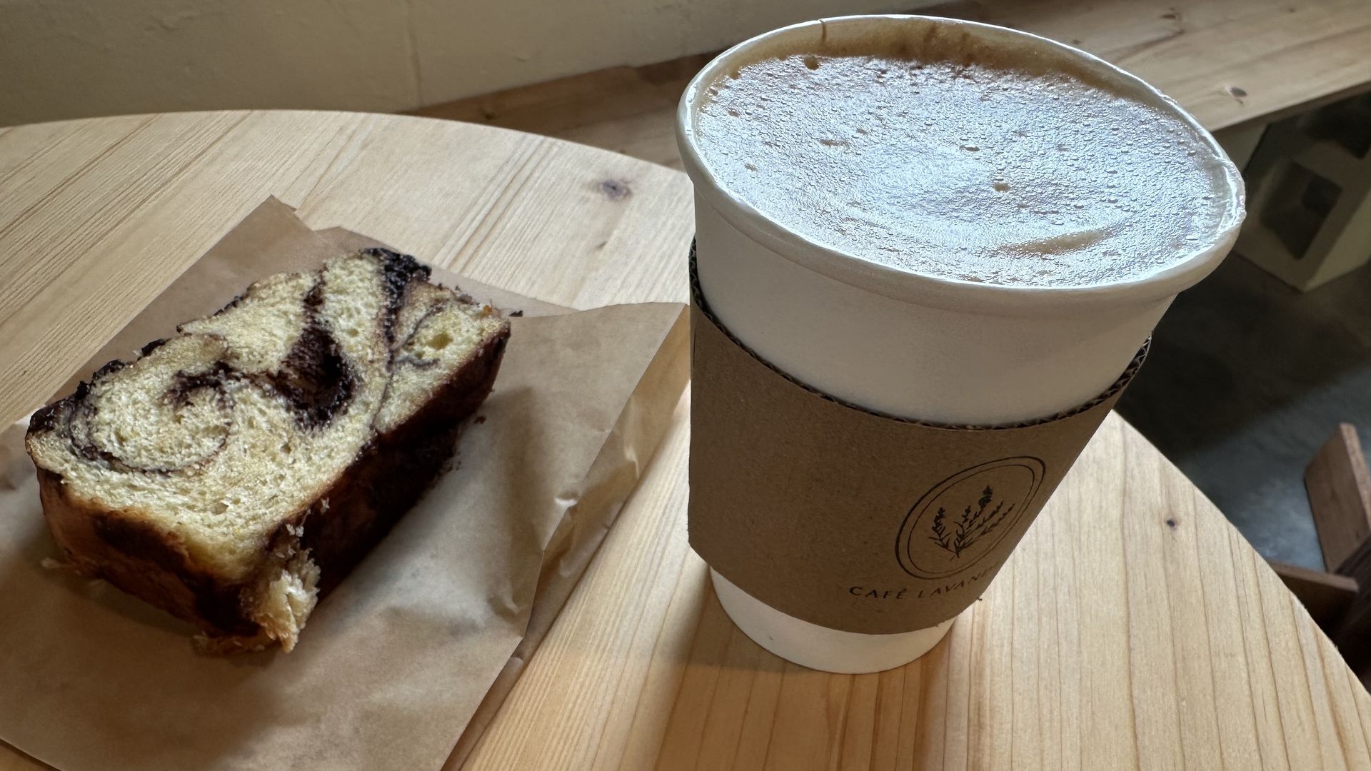 photo of coffee and pastry