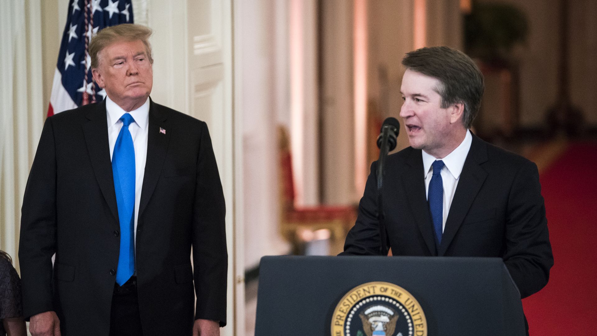President Donald Trump listens to Judge Brett M. Kavanaugh. Photo: Jabin Botsford/The Washington Post via Getty Images