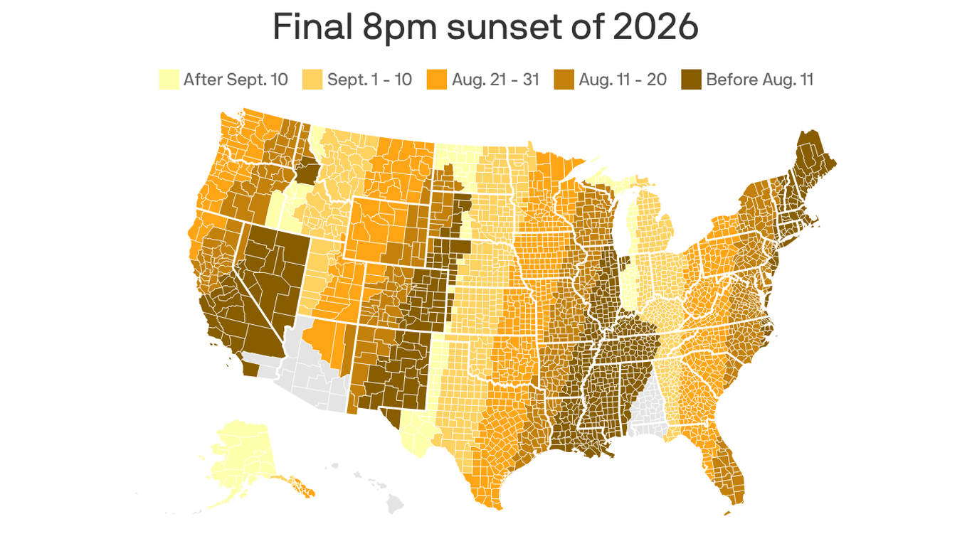 Atlanta's final 8pm sunset of 2026 is next week