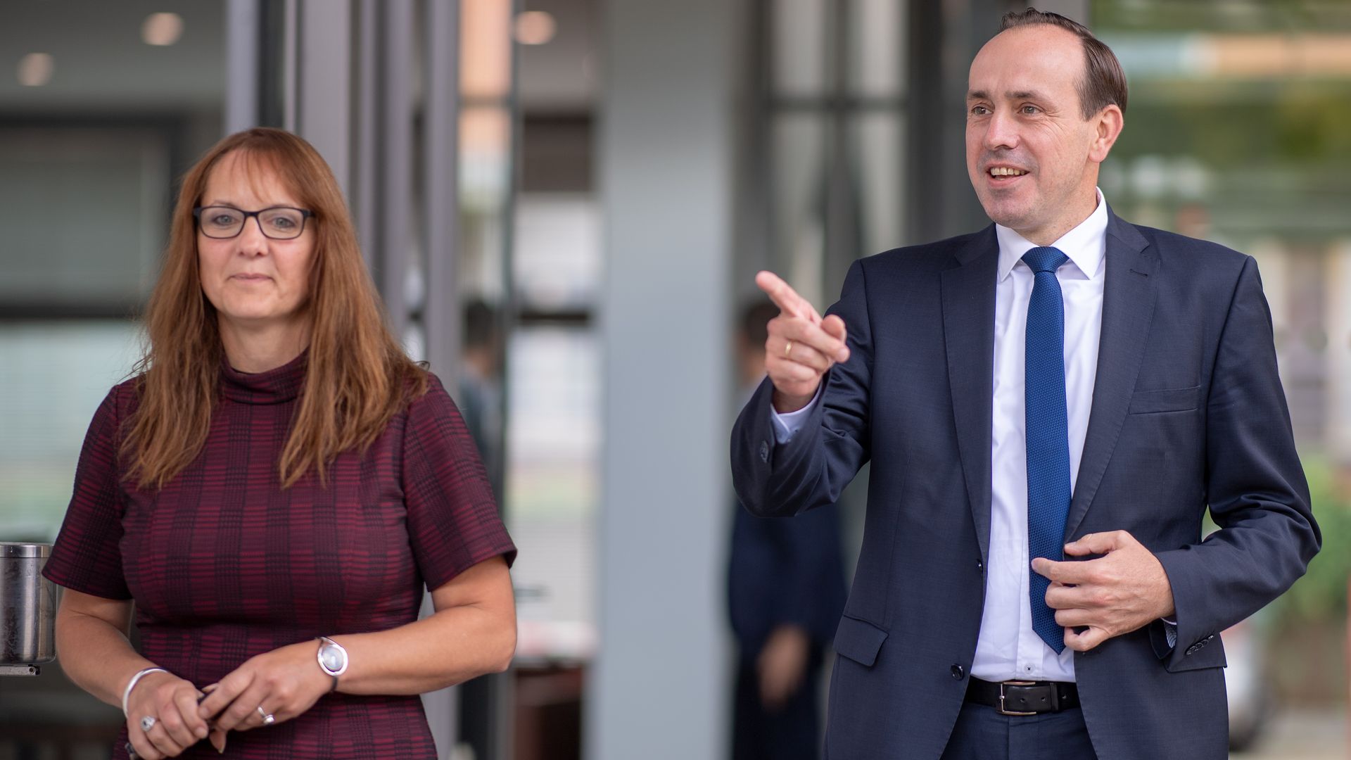 Brandenburg politicians walking outside