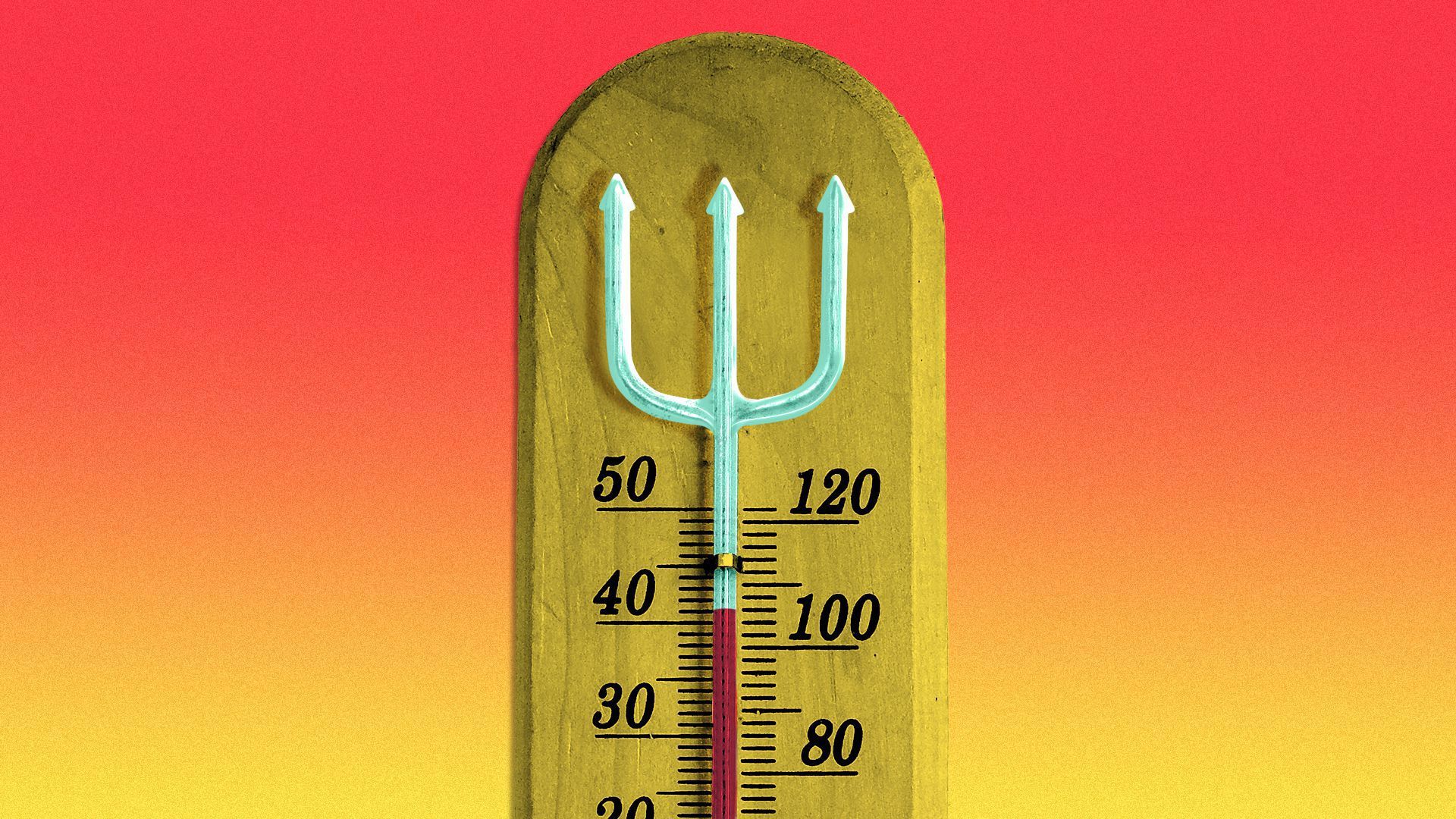 Thermometer with devil 