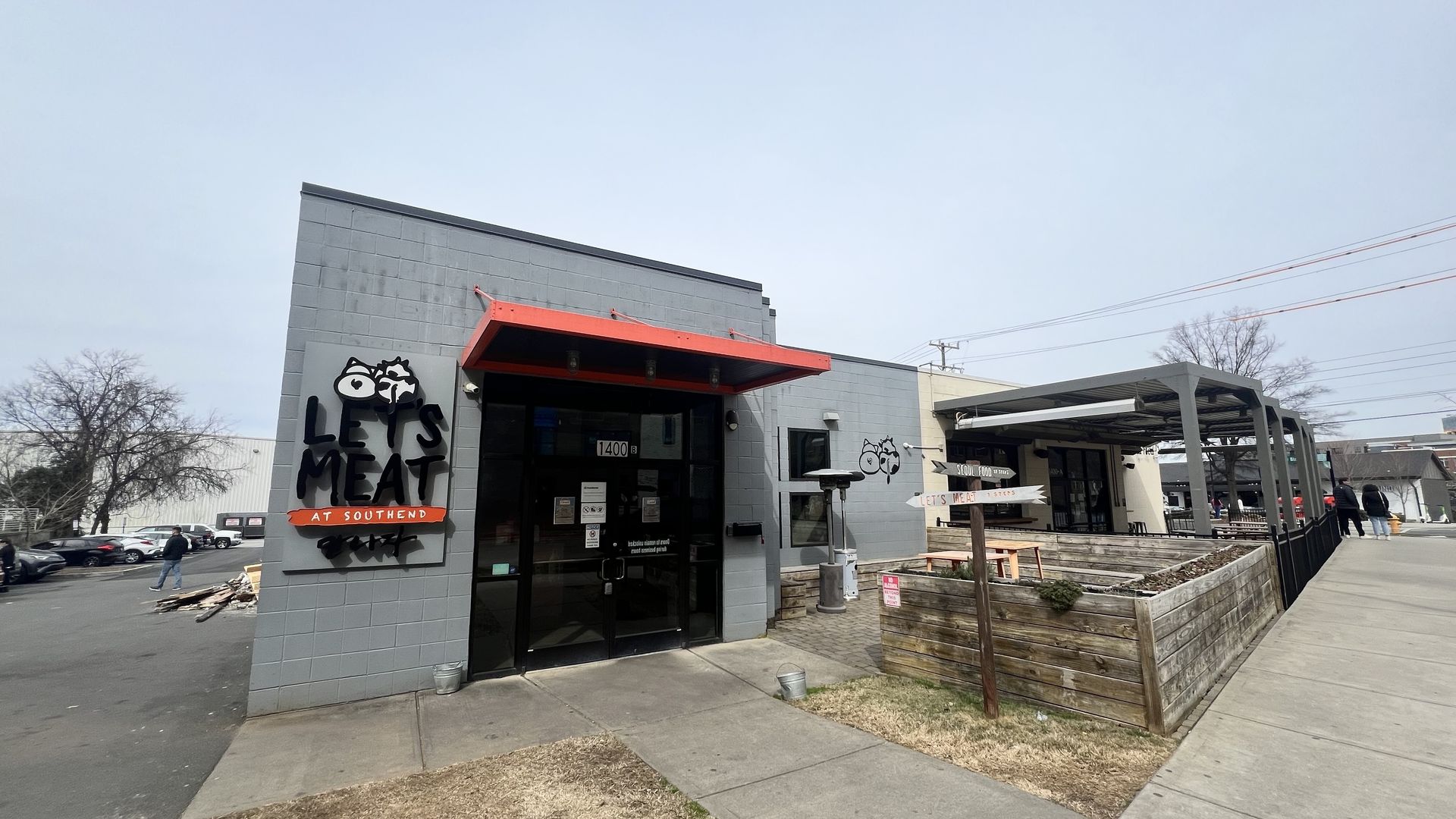 let's met BBQ signage