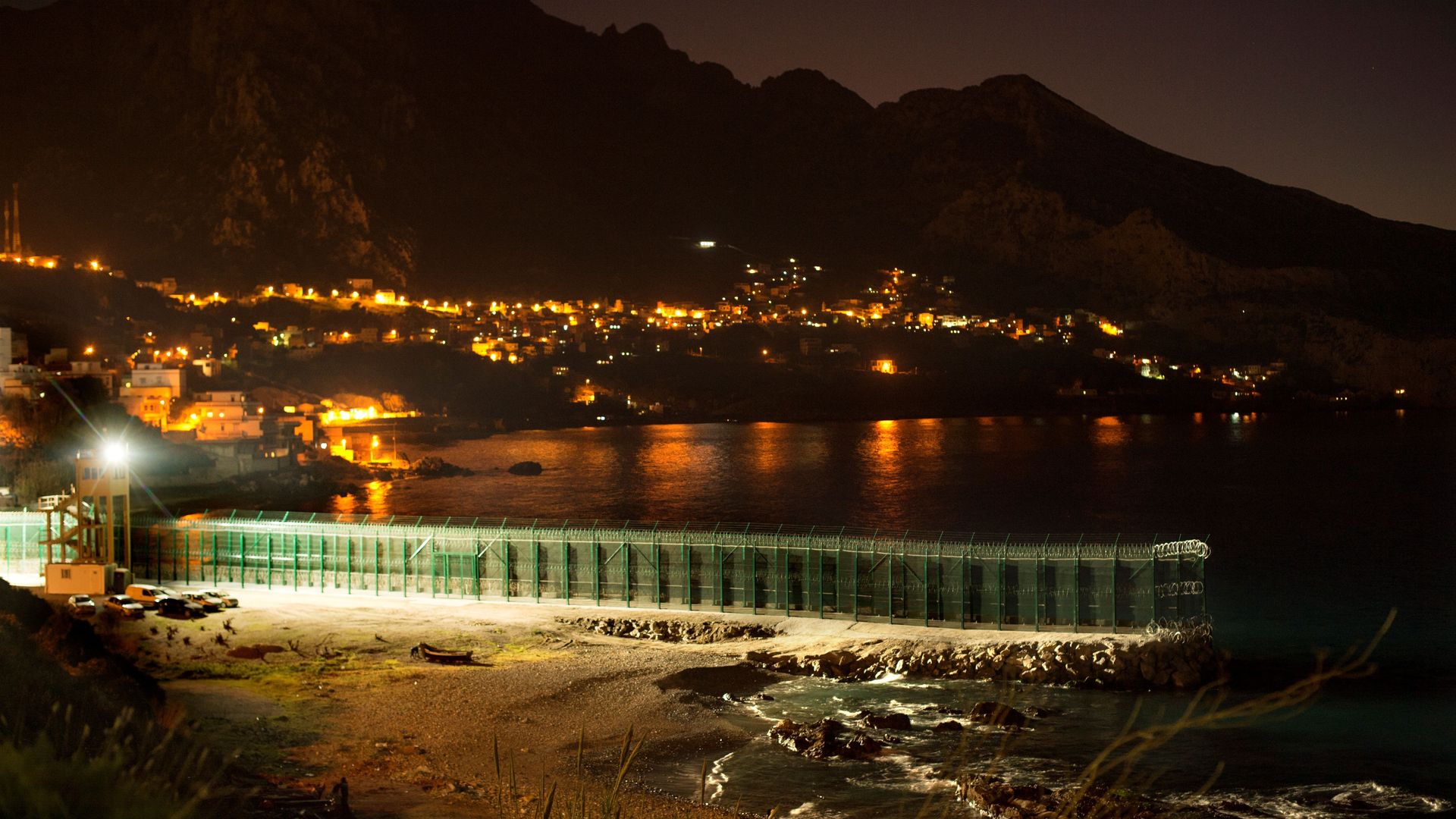 Fence separating Morocco and Spain