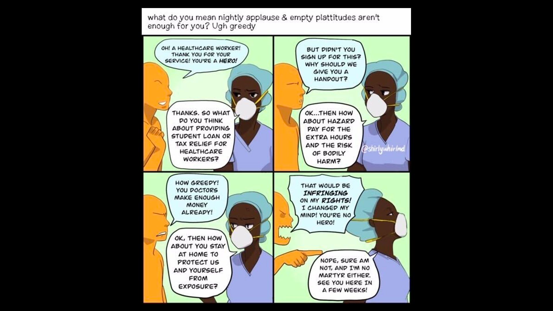 A cartoon by Shirlene Obuobi depicting a doctor in conversation with an award figure