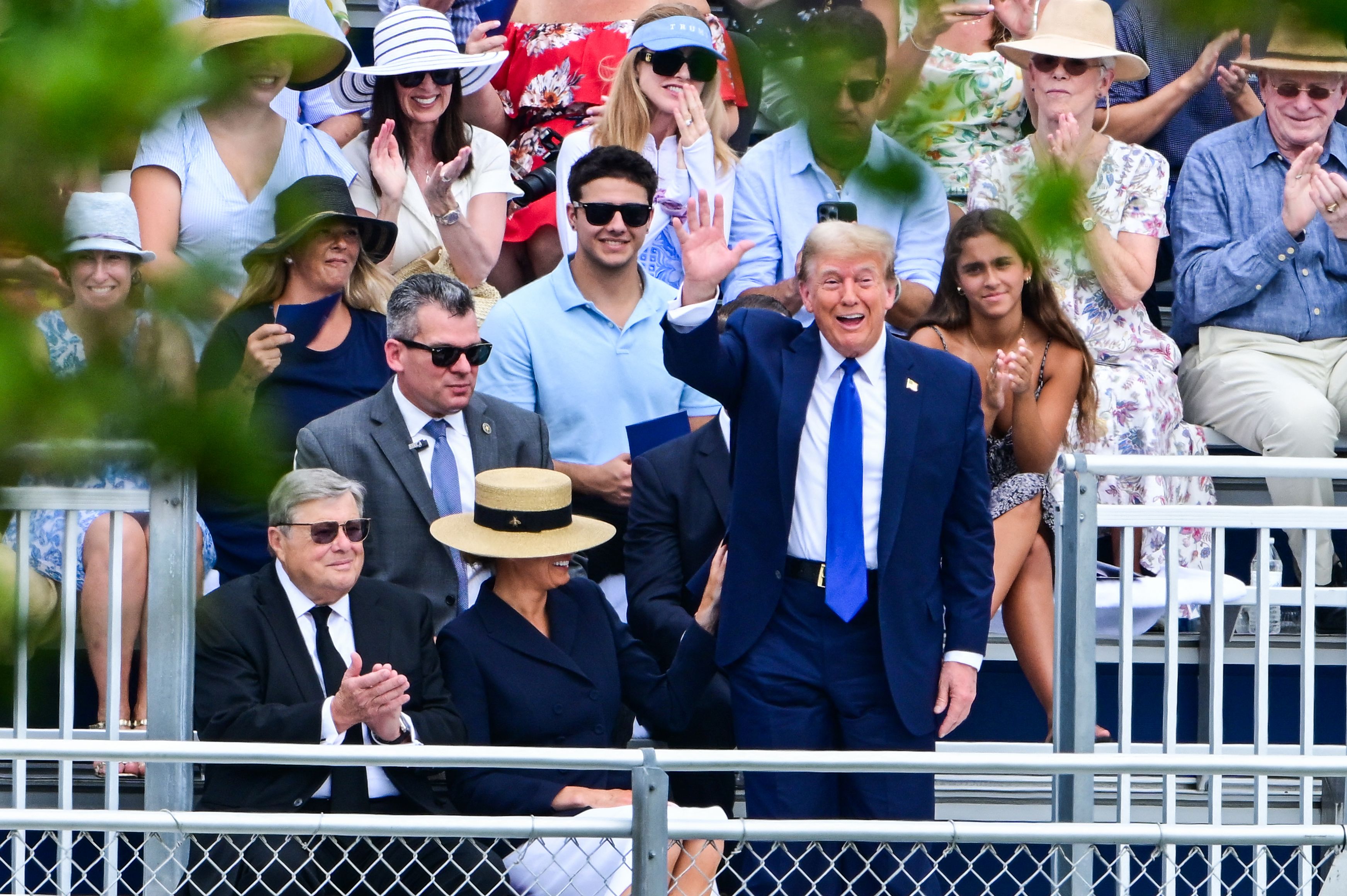 the graduation ceremony of his son, Barron Trump, at Oxbridge Academy in Palm Beach, Florida