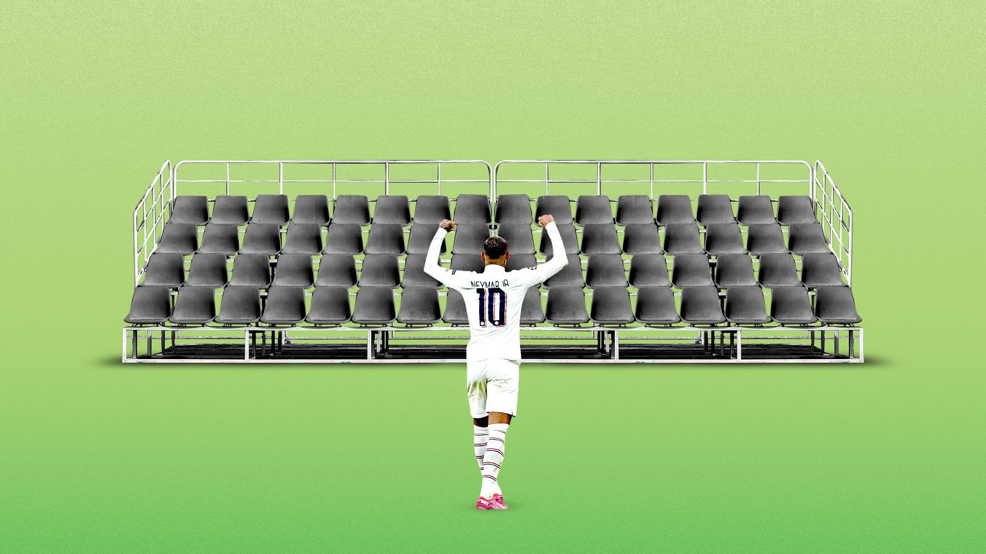 A player looking at an empty stadium
