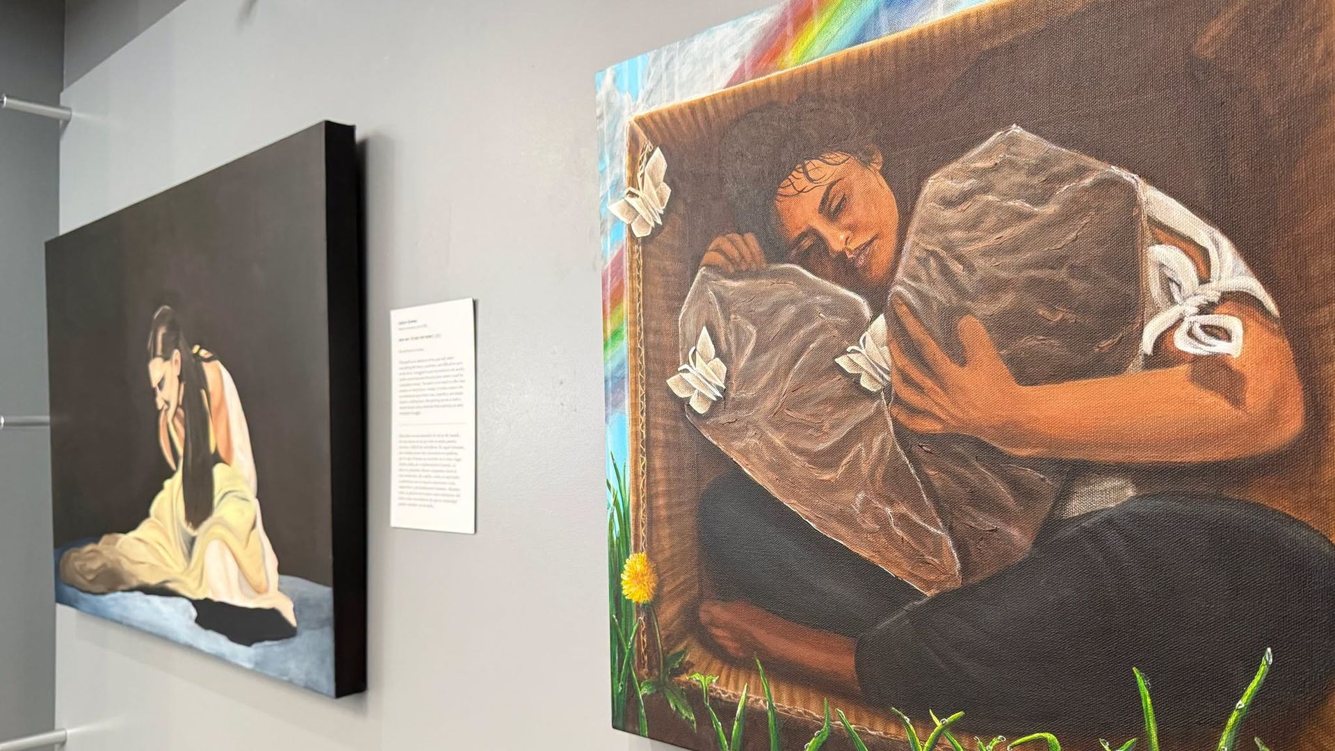 Artwork featured in "De Aquí y De Allá: Raíces a Través de Fronteras" in KIND Gallery at Indianapolis International Airport.