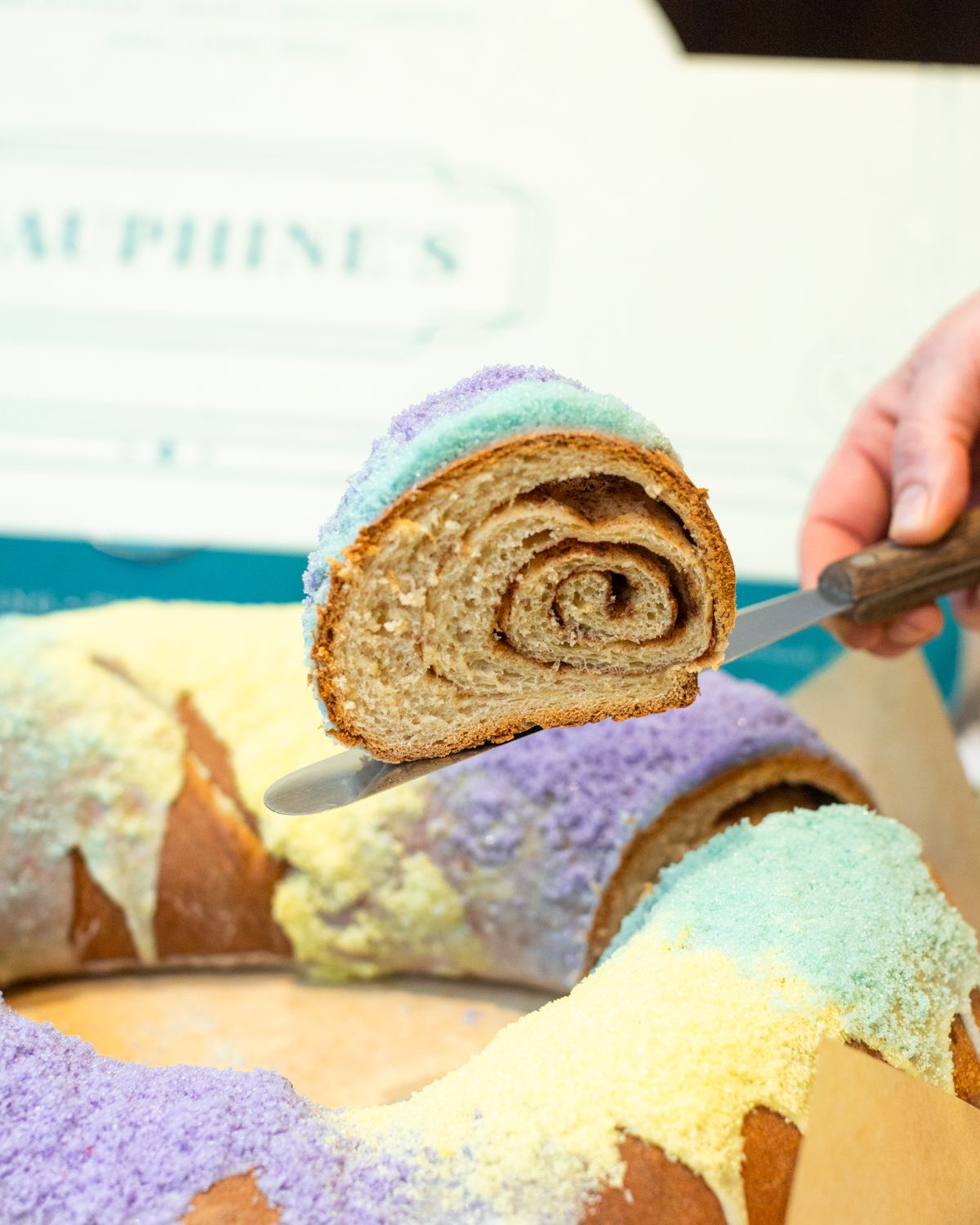 A king cake from Dauphine's.