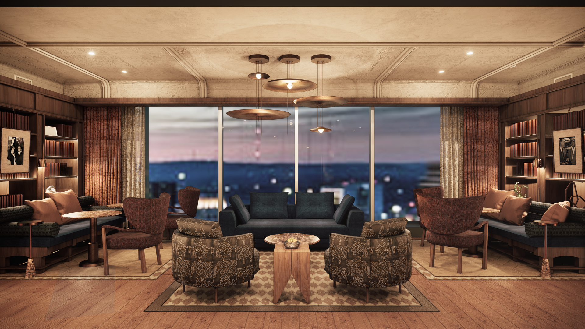 A rendering of a renovated interior at the Headliners Club.