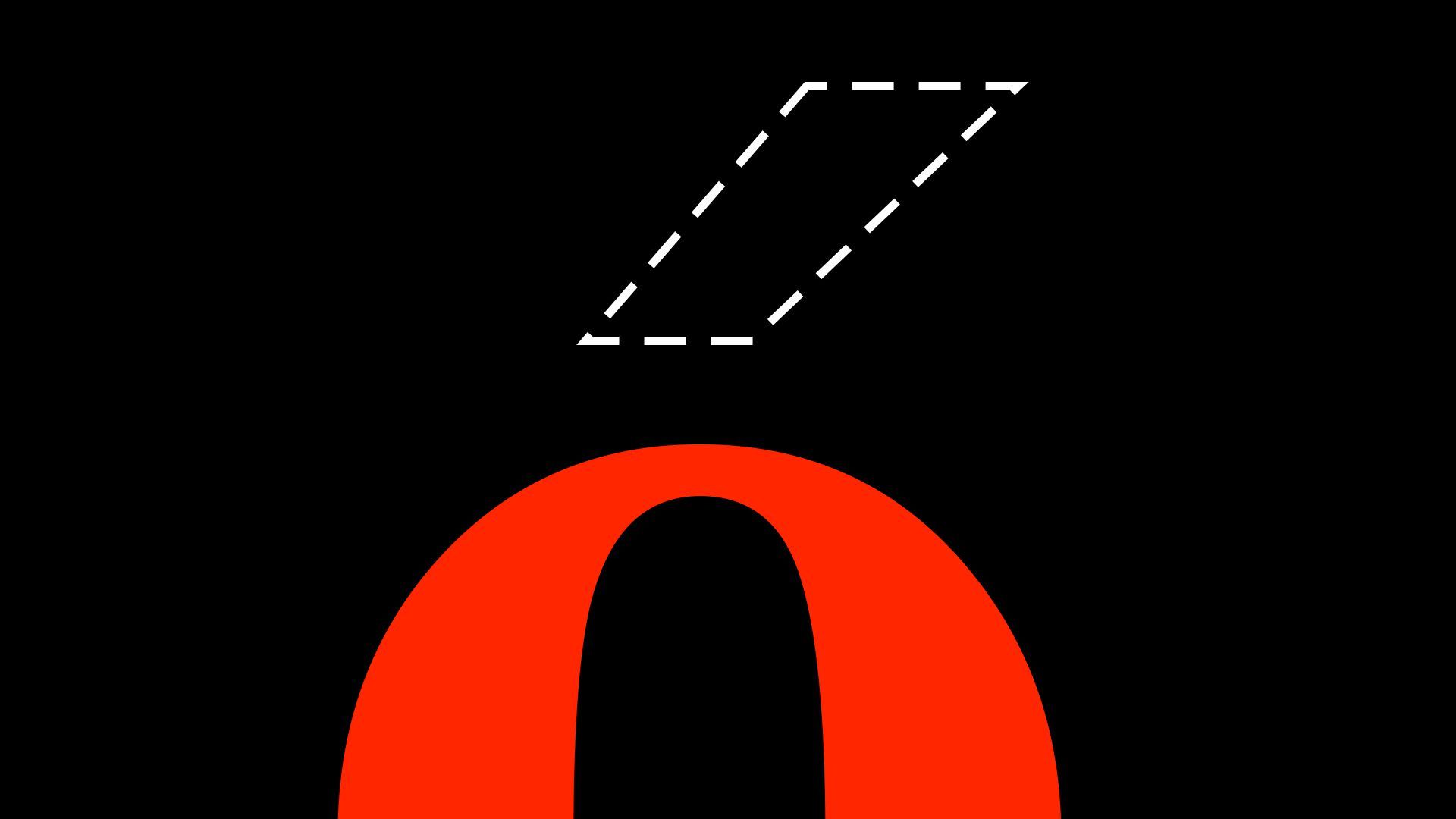 Illustration of a letter o with a missing accent mark indicated by a dotted line.