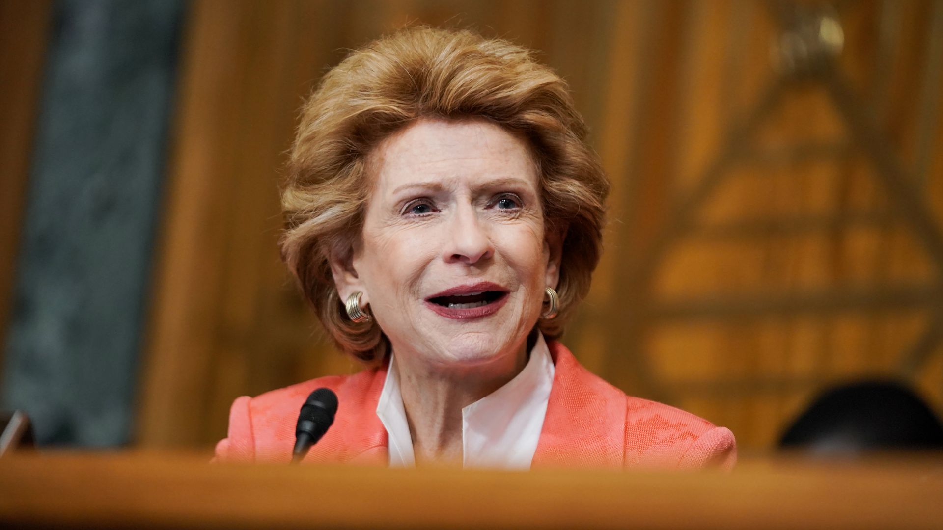 Senator Debbie Stabenow speaks at a Senate committee hearing