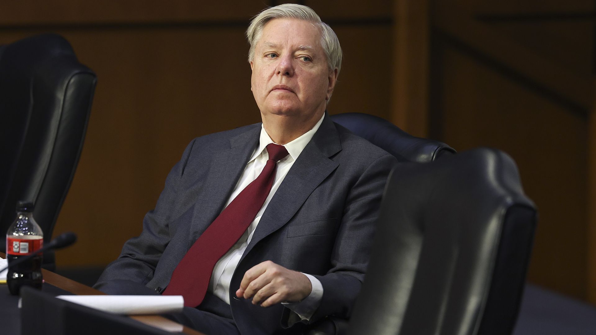 U.S. Sen. Lindsey Graham (R-SC) listens at hearing.