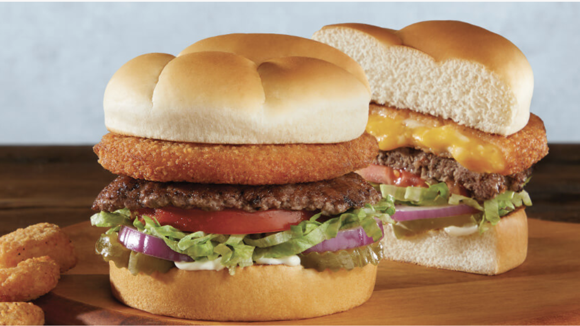 burger with cheese curd