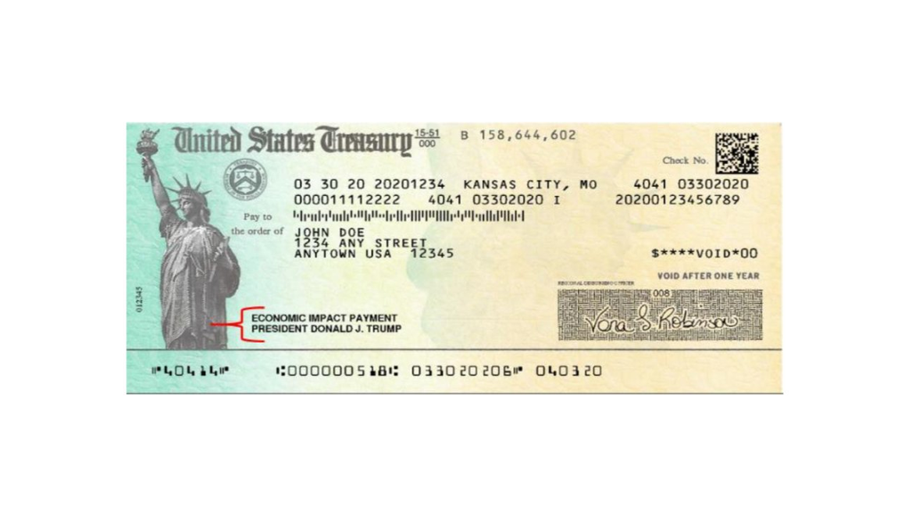 A first look at trump s name on the coronavirus stimulus checks