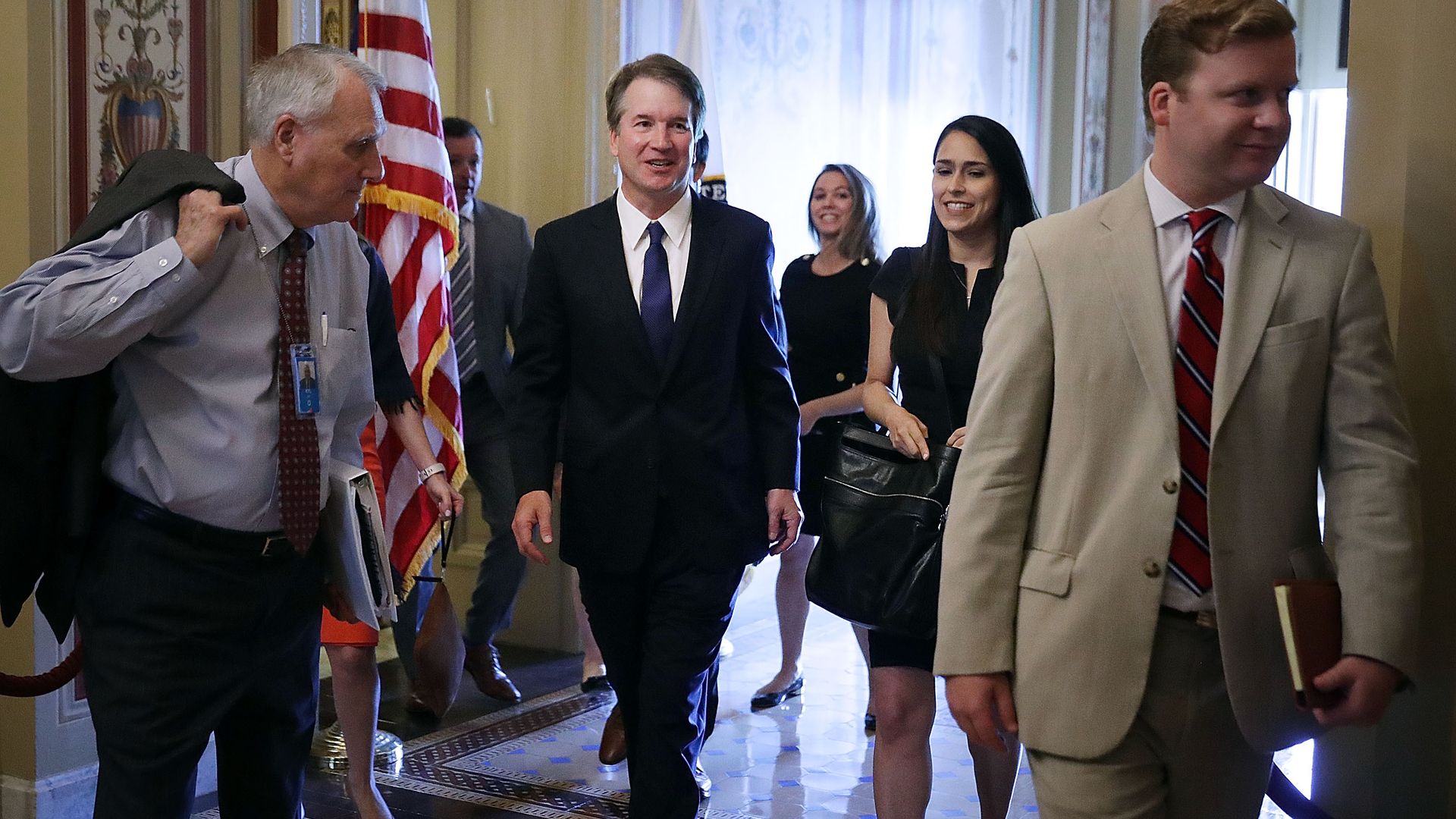 Brett Kavanaugh arrives on the Hill with a smile on his face