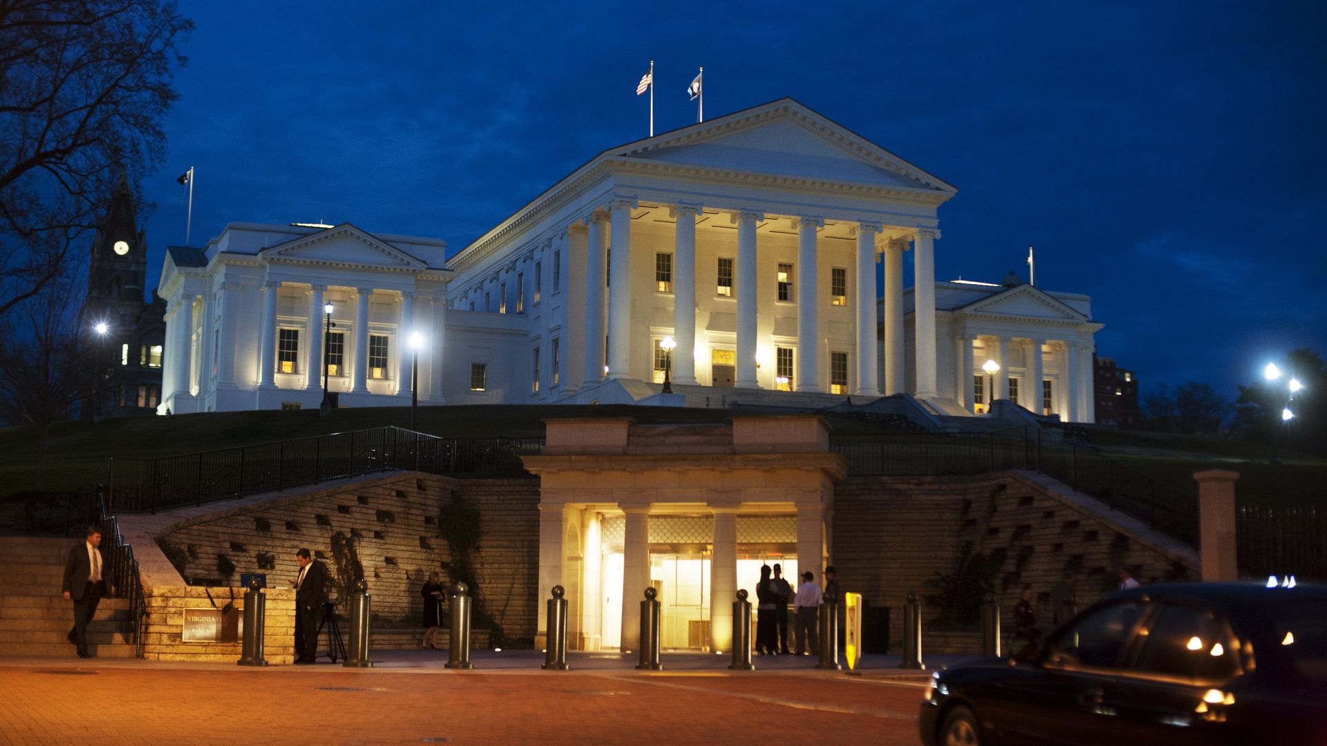 The Virginia state Capitol at night