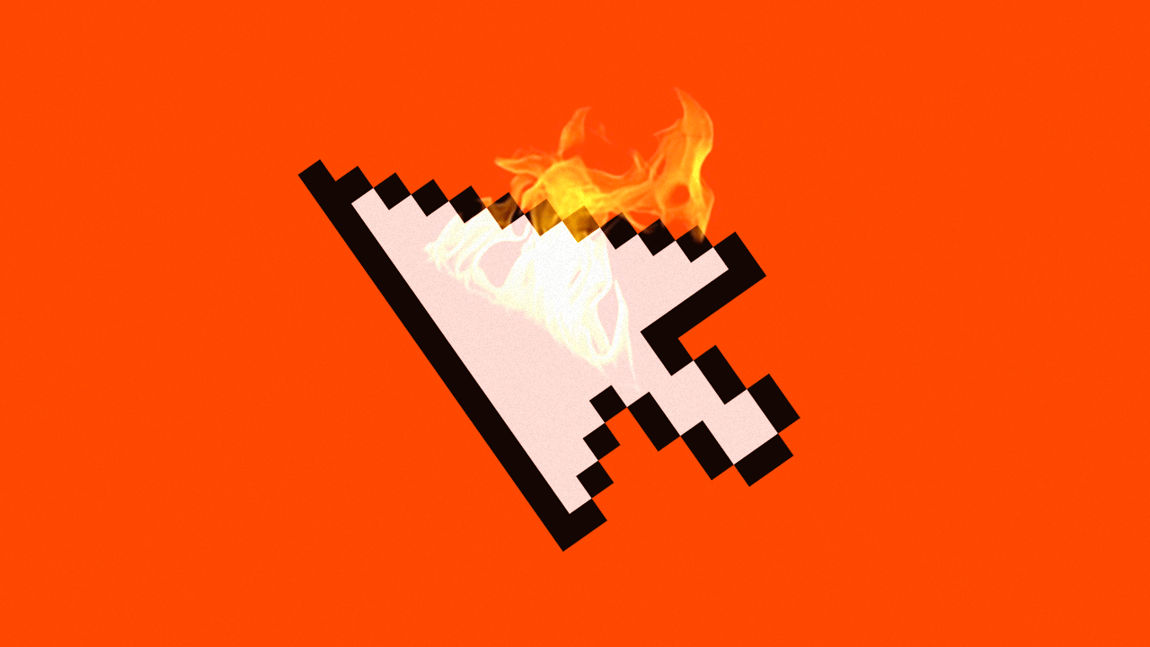 Illustration of a cursor on fire