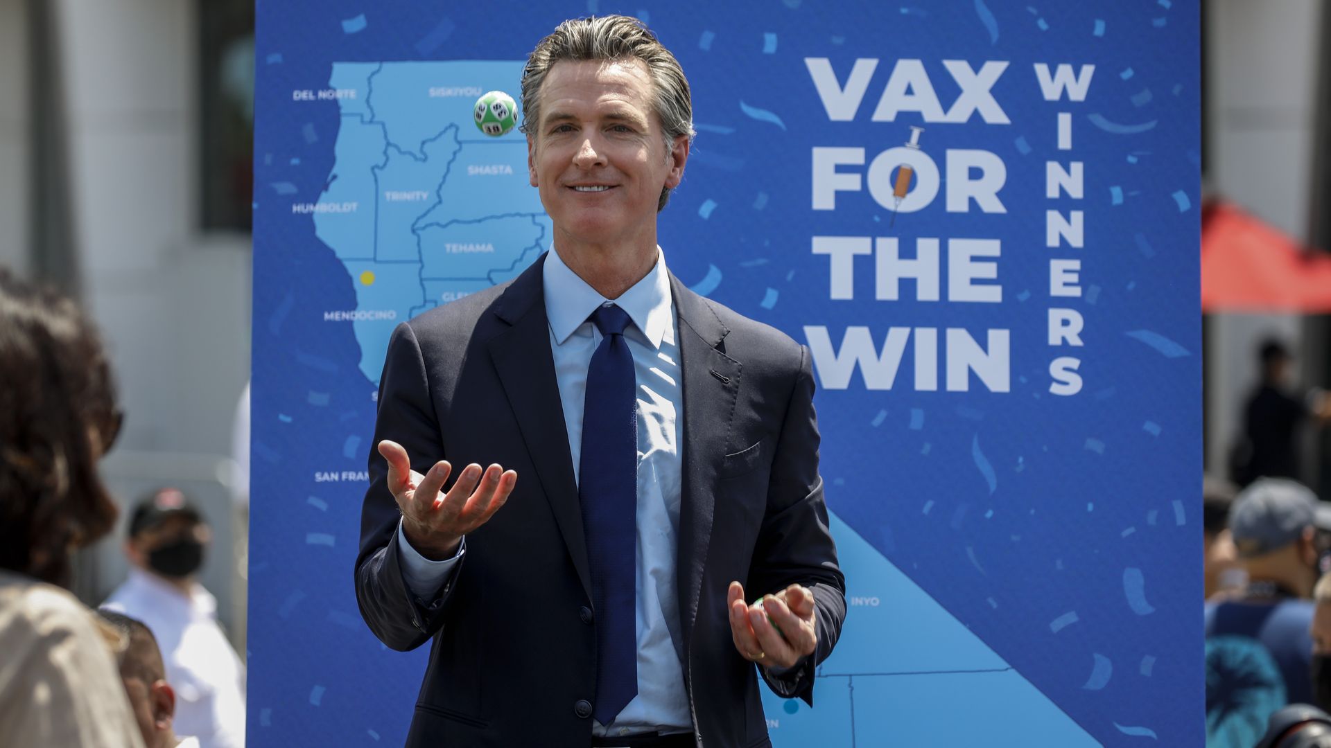 Gavin Newsom juggles lottery balls