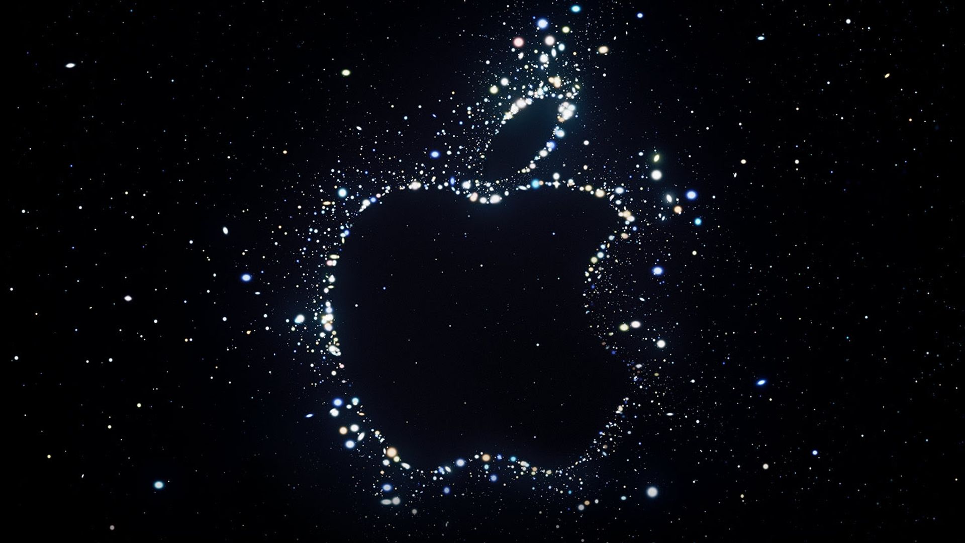 An image of the Apple logo made out of stars
