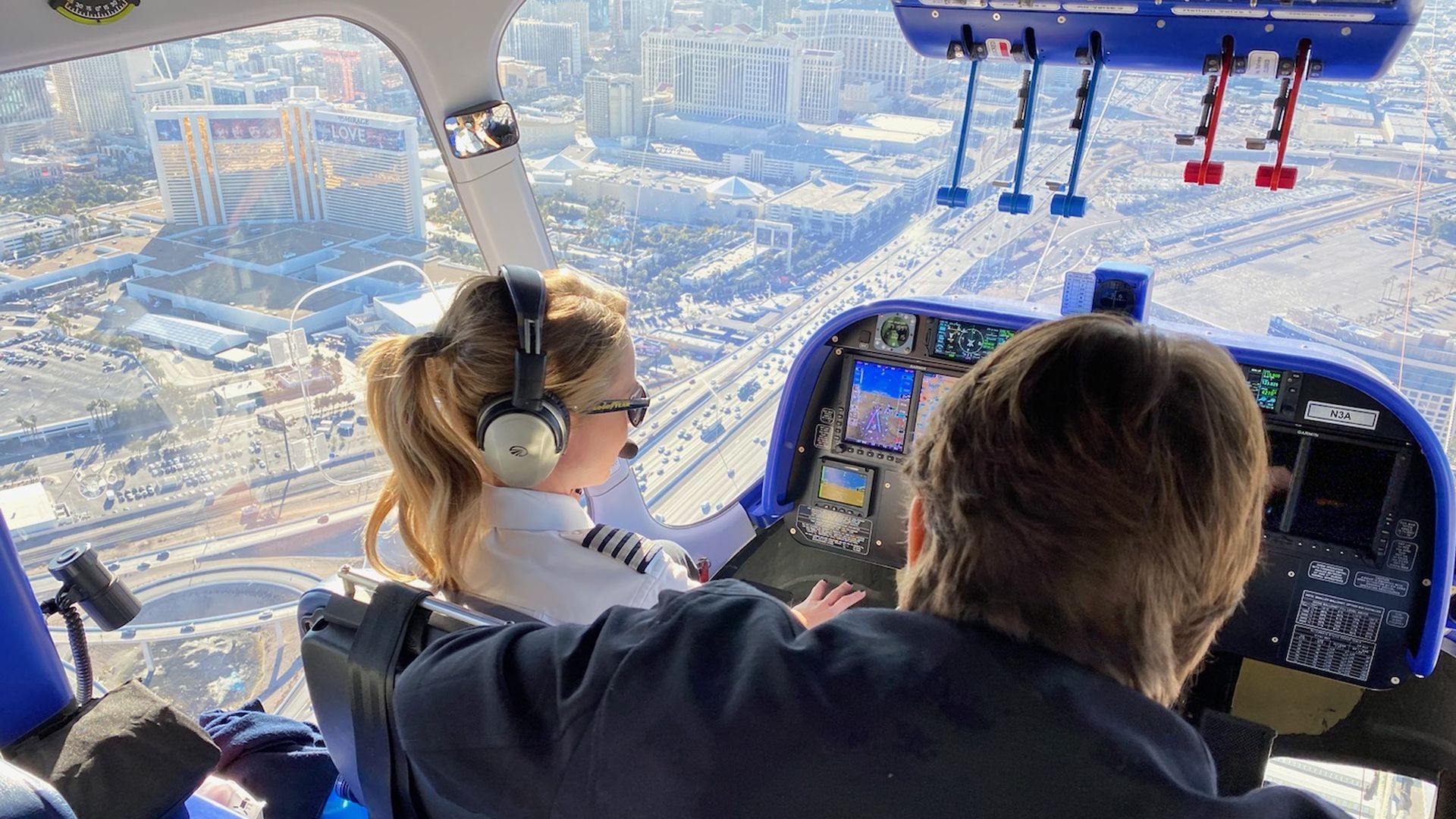 Image of me learning how to pilot a Goodyear blimp