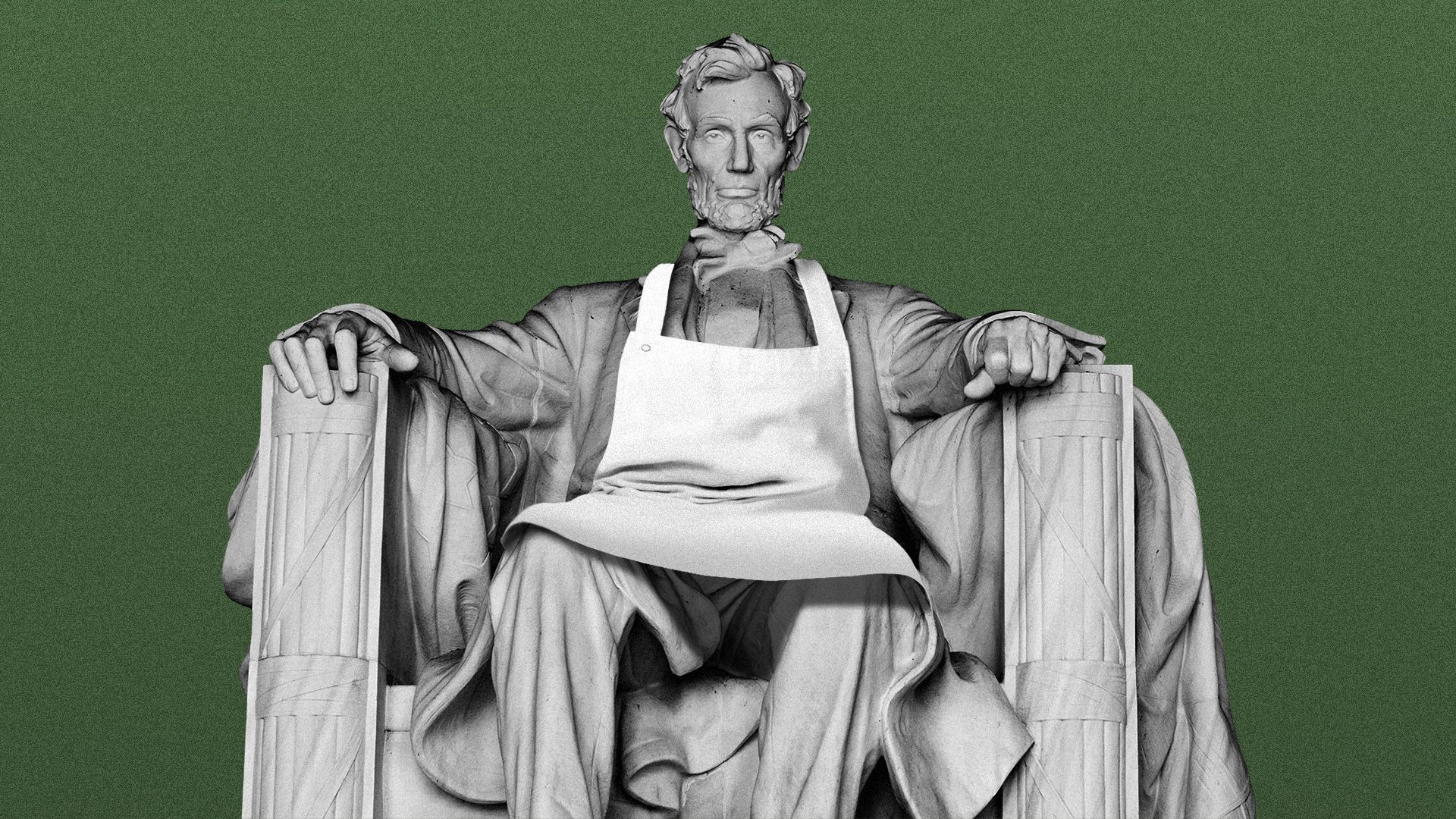 Illustration of an apron on the Lincoln Memorial.