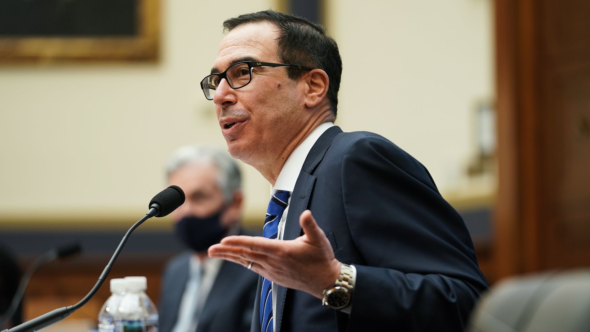 Treasury Secretary Steven Mnuchin during a House Financial Services Committee hearing on December 02, 2020 in Washington, DC. 