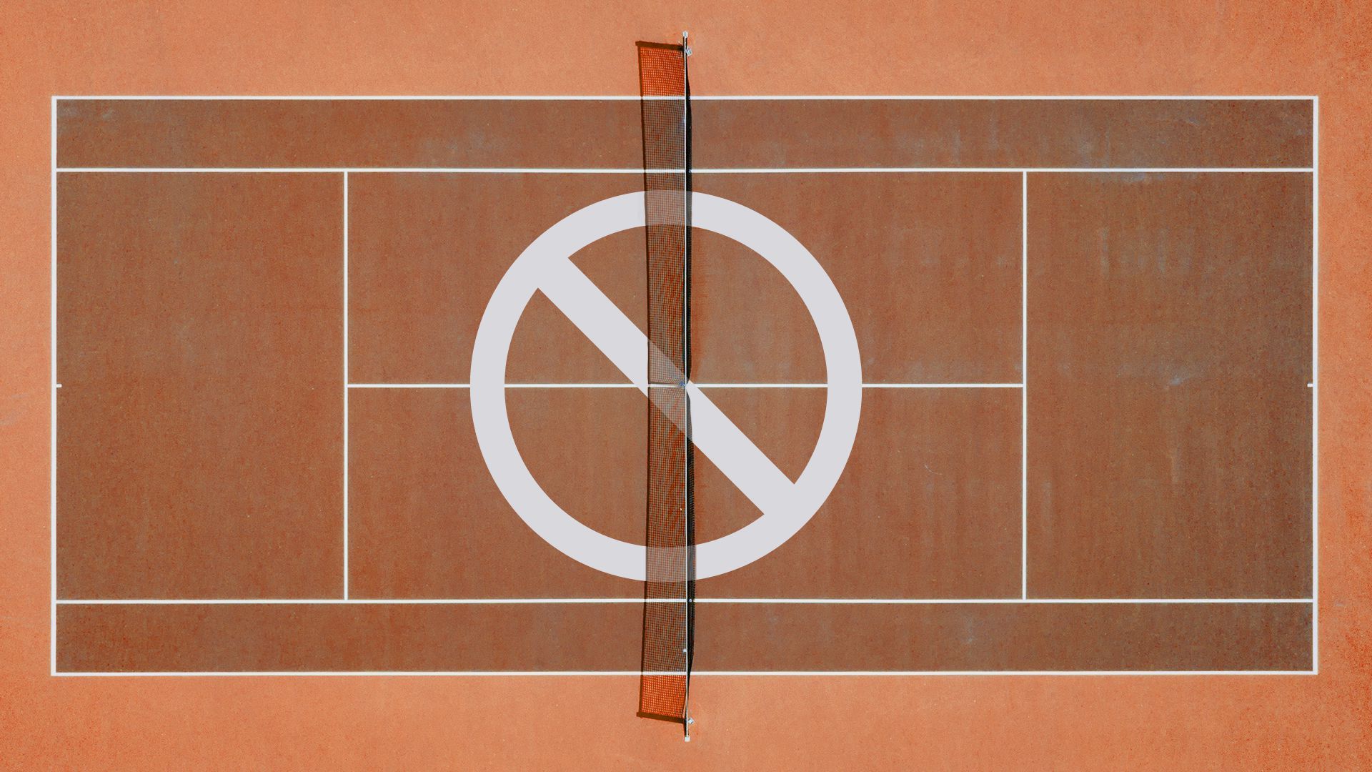 Illustration of a tennis court with a 