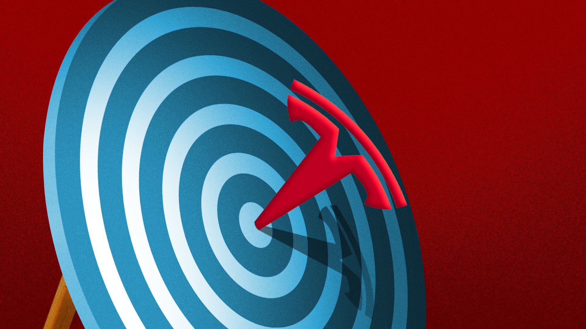 Illustration of the Tesla logo in the center of a target bullseye.
