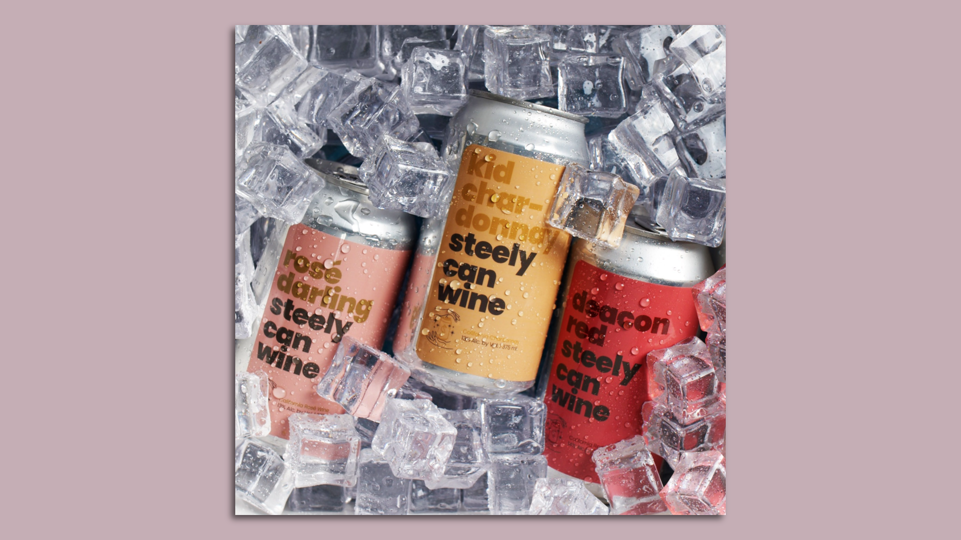 Three cans of wine on ice