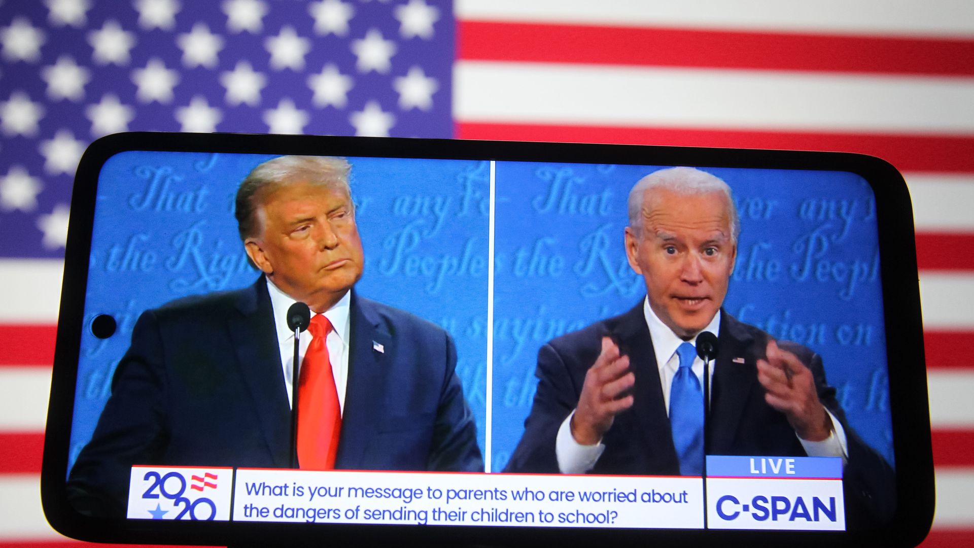 Biden and Trump at a debate