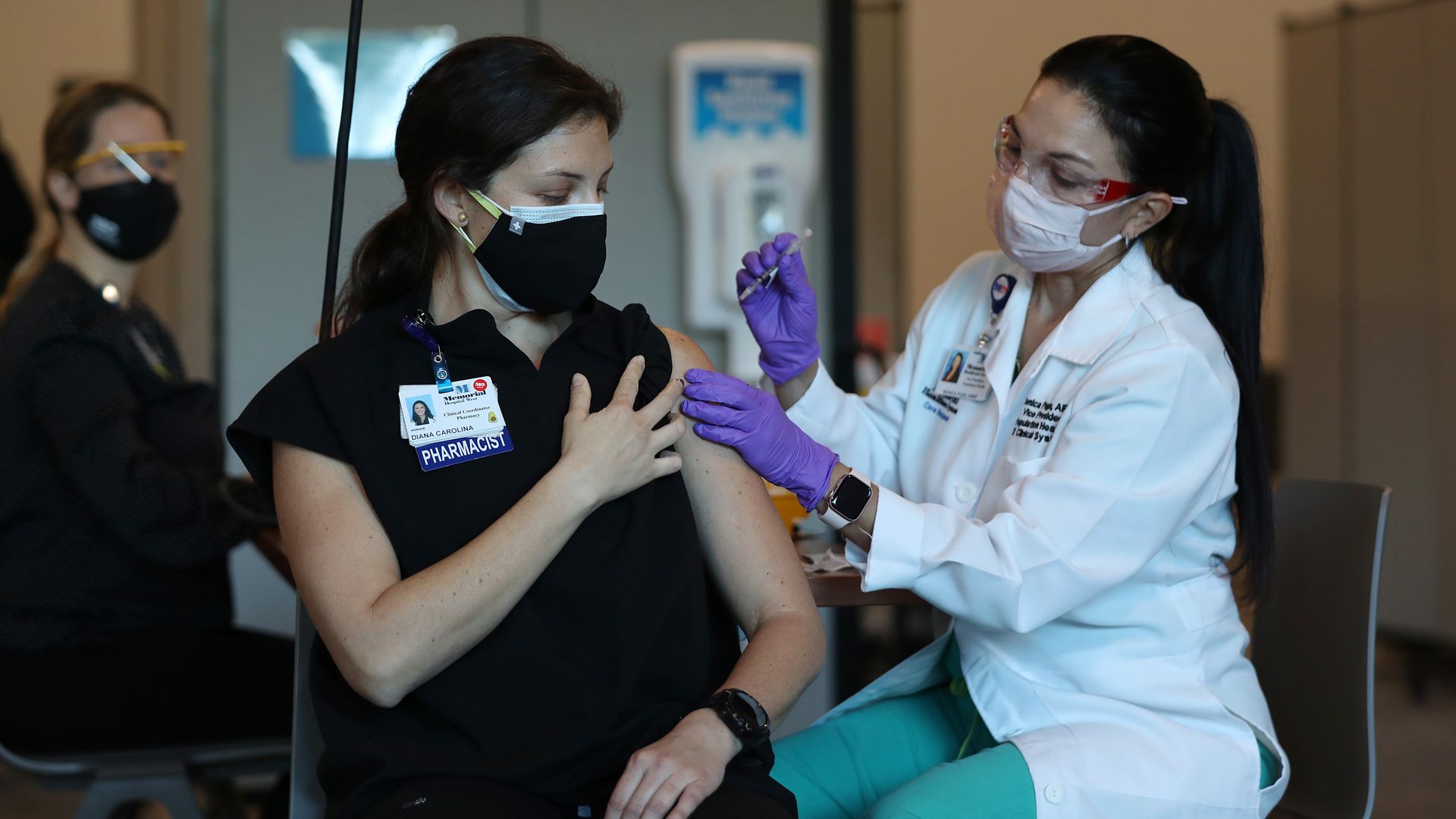 a person being vaccinated.