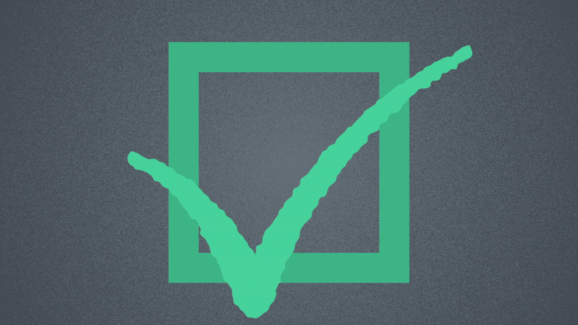 Illustration of a green checkmark turning into a green no symbol.