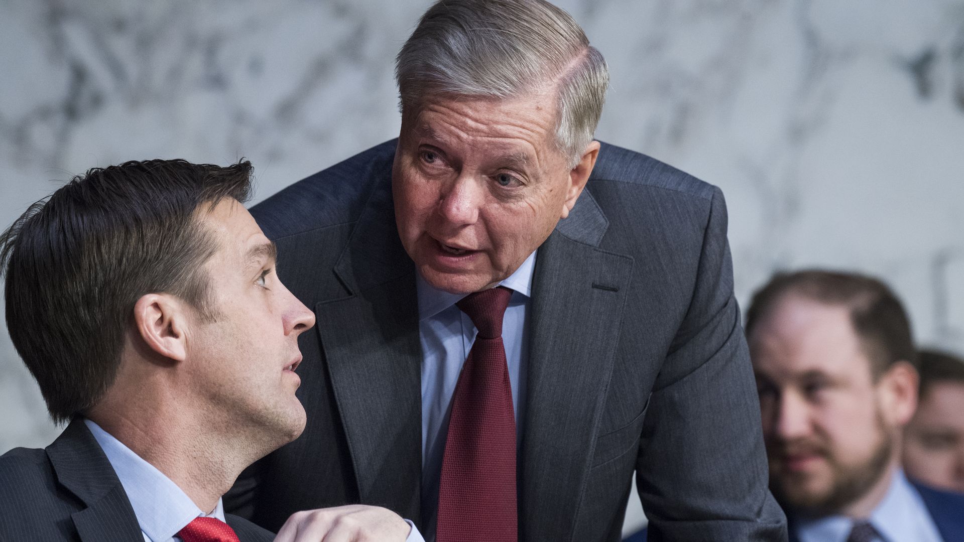 Sens. Ben Sasse and Lindsey Graham during a committee hearing in January 2019.