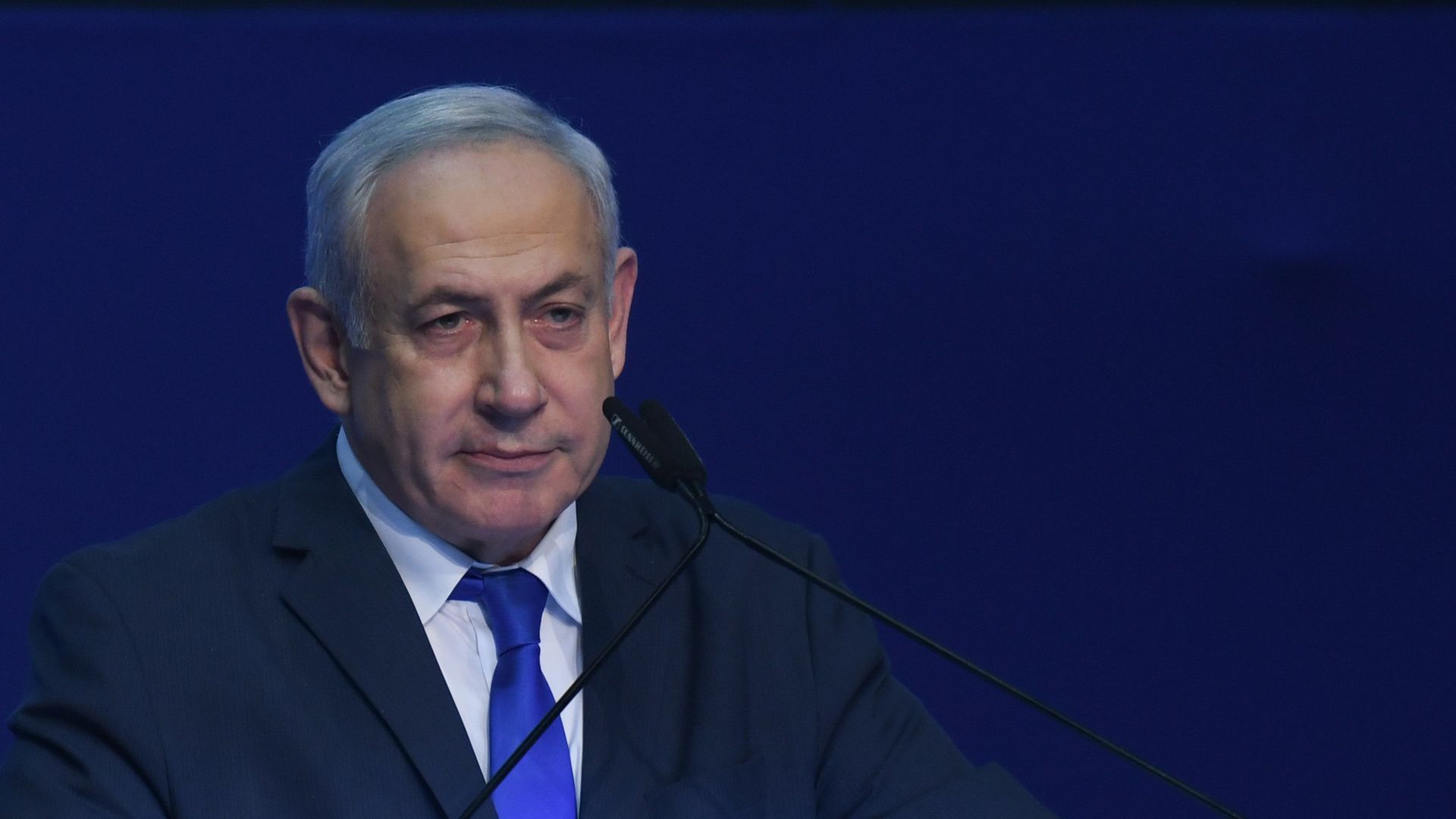  Israeli Prime Minister Benjamin Netanyahu during his address to supporters