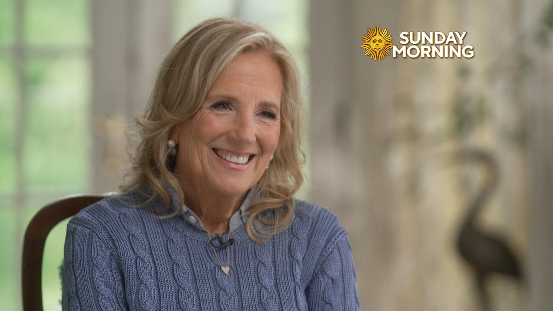 Former First Lady Jill Biden sits for an interview with CBS News' Rita Braver.