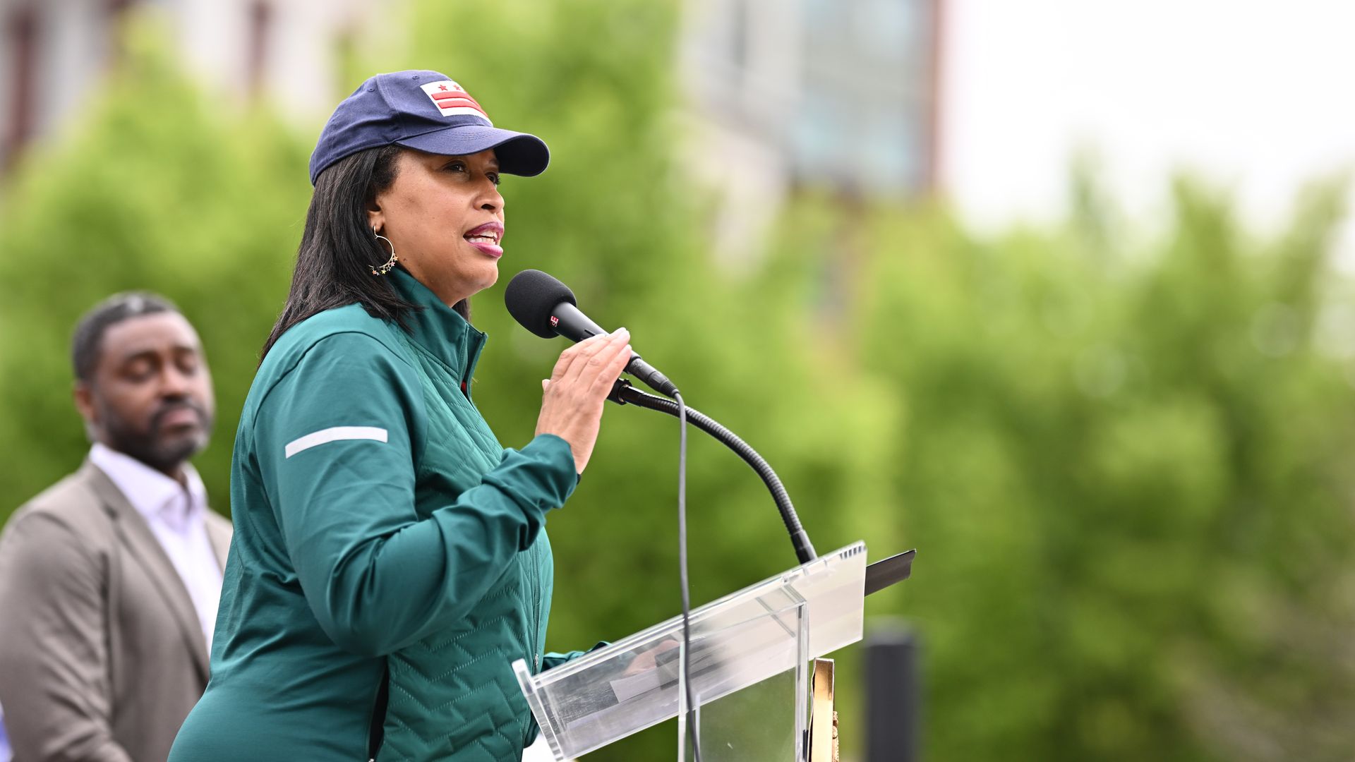 Muriel Bowser speaks at a podium