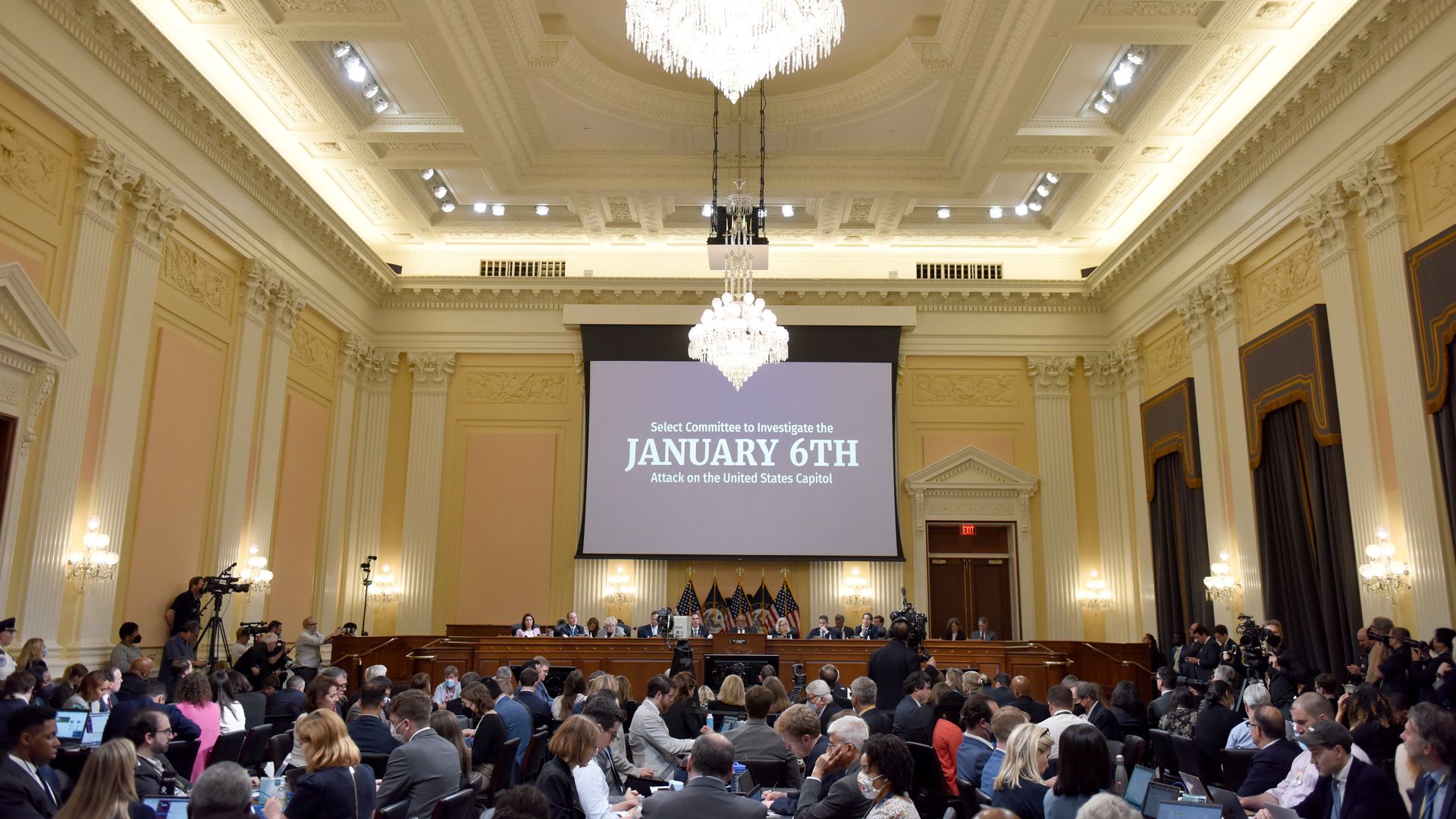 A general view during the third hearing by the Select Committee to Investigate the January 6th Attack on the US Capitol.