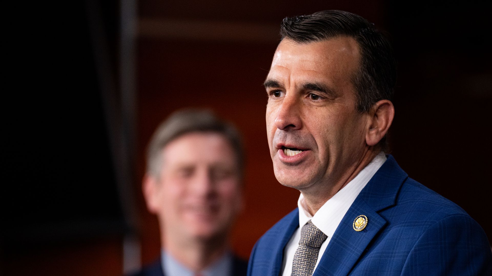  Rep. Sam Liccardo speaking during the New Democrat Coalition news conference 