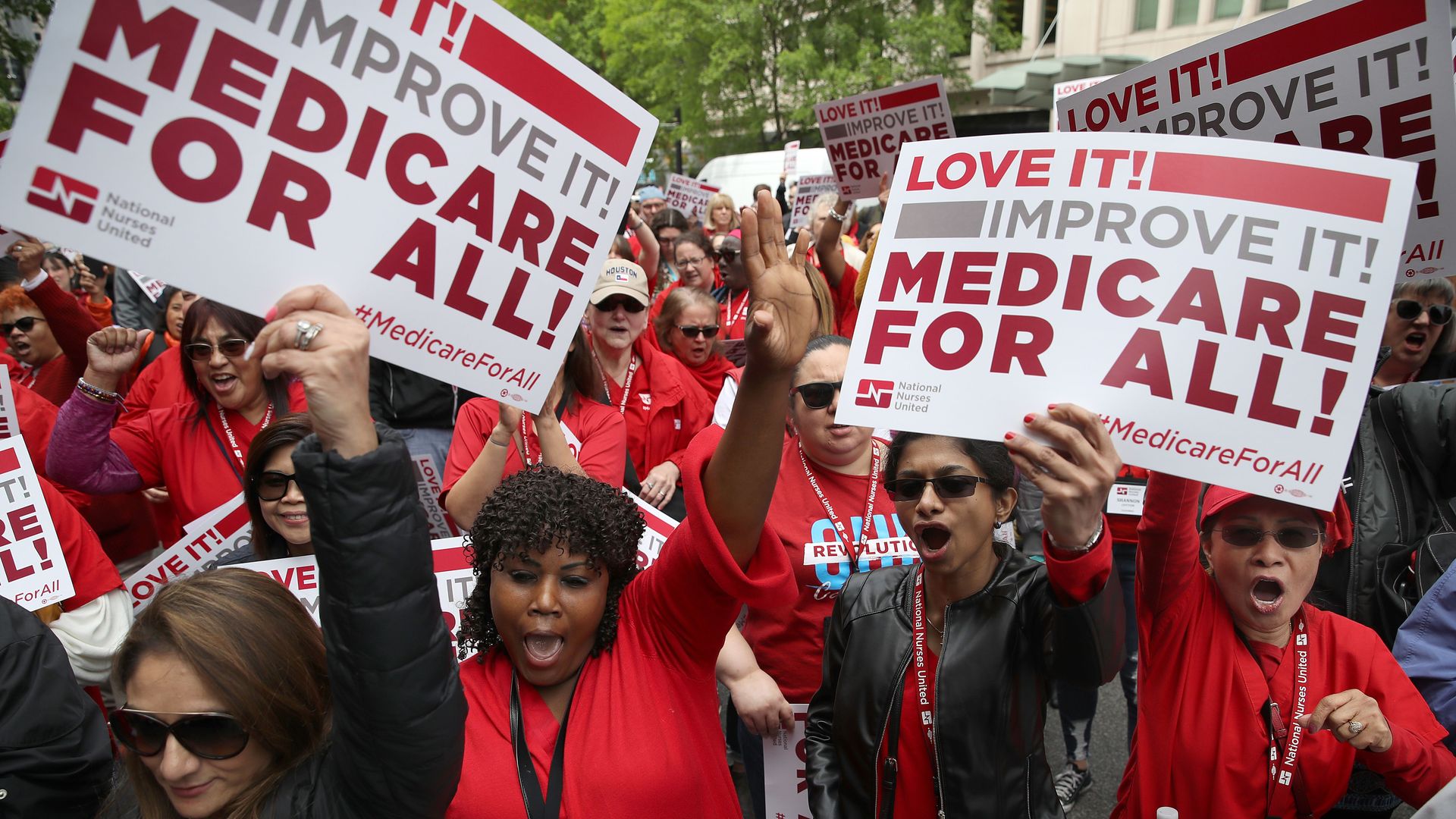 Protestors for medicare for all