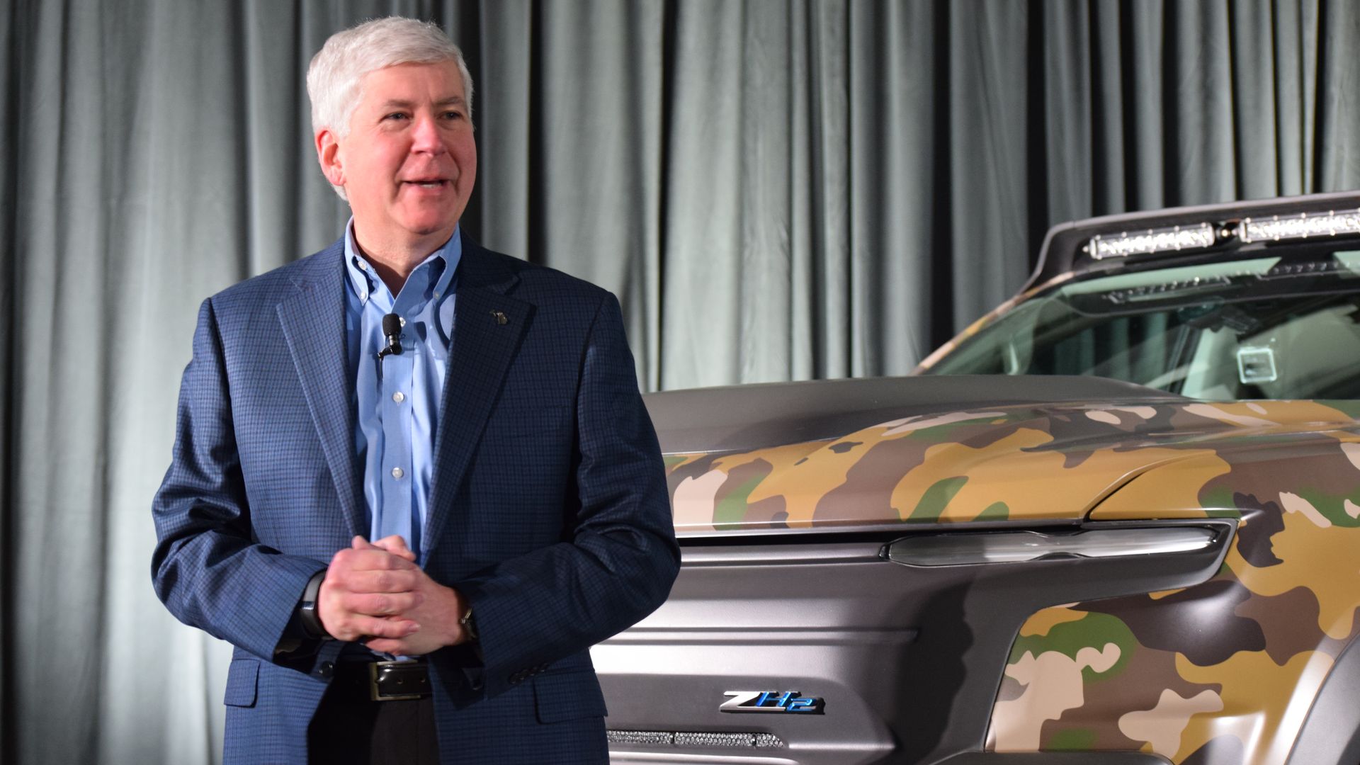 Former Michigan Gov. Rick Snyder speaking in 2017.