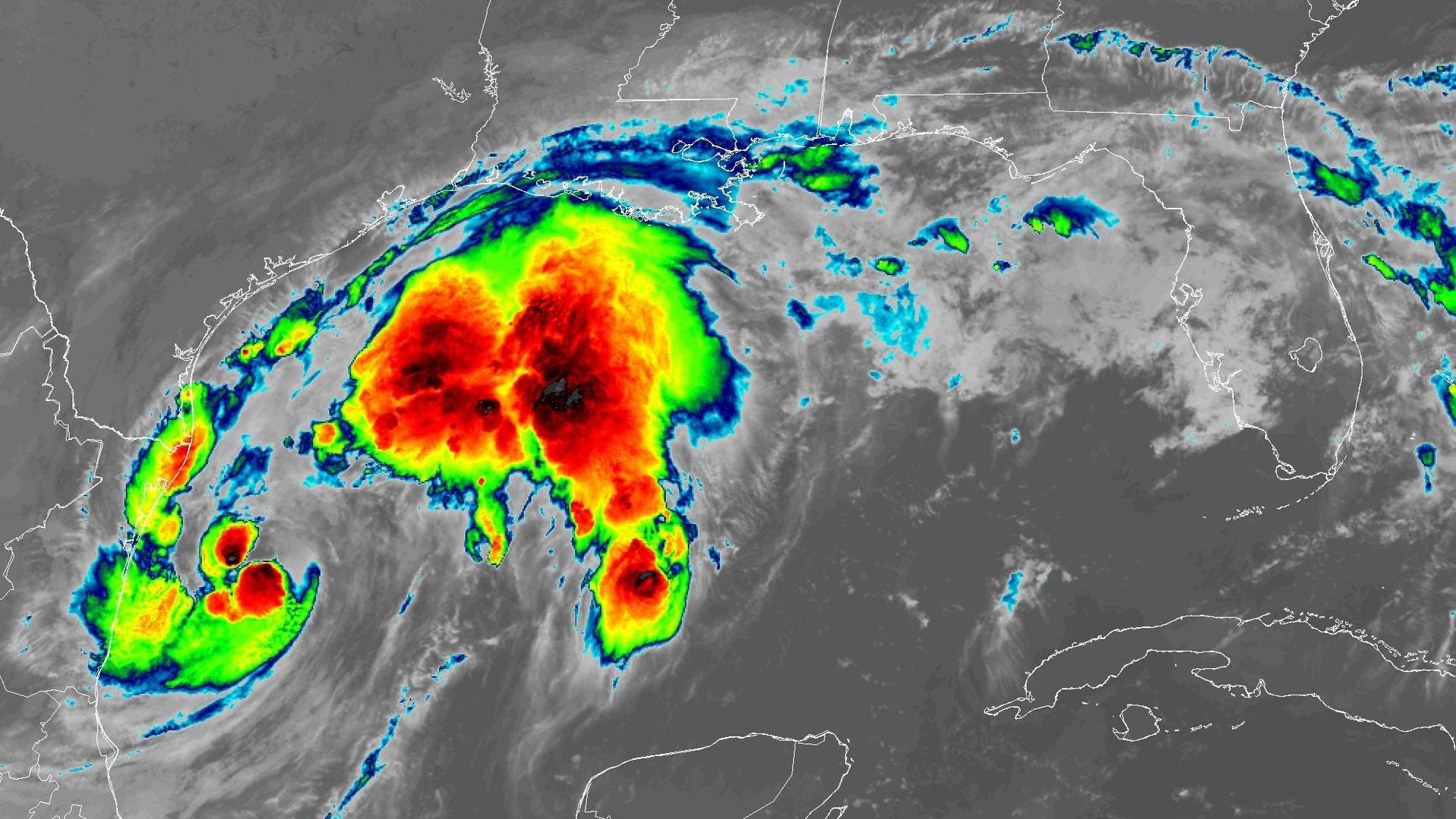 Satellite image of Tropical Storm Francine on the morning of Sept. 10. 