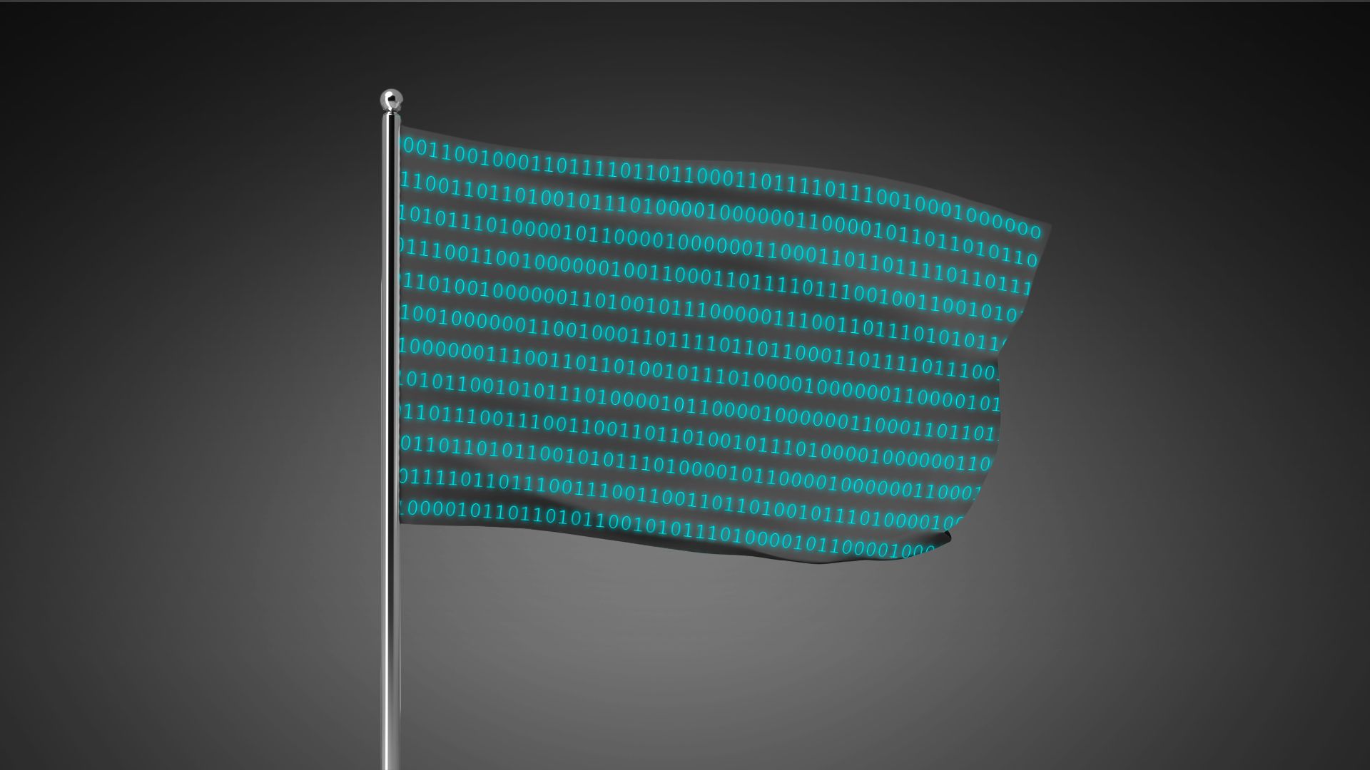 Illustration of a flag covered in 1s and 0s