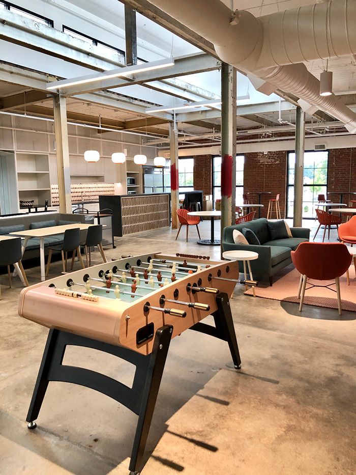 foosball table at wray ward office in charlotte