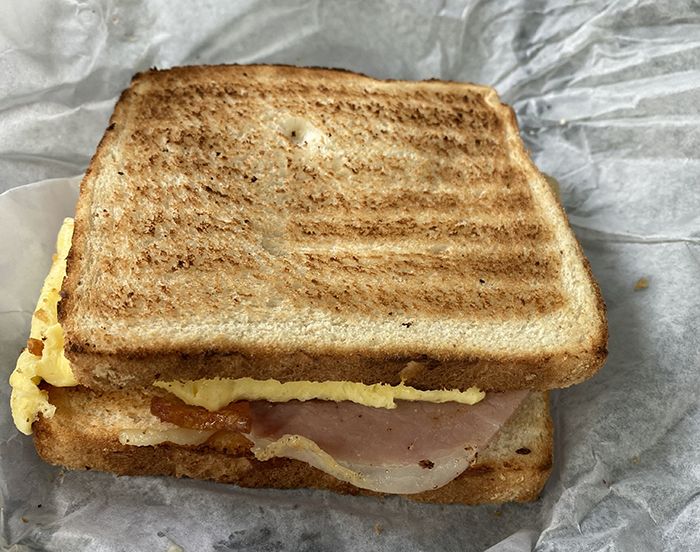 country ham and egg sandwich at Pressley Park