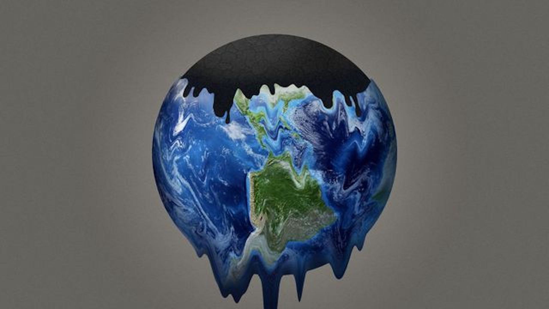 Illustration of the earth melting.