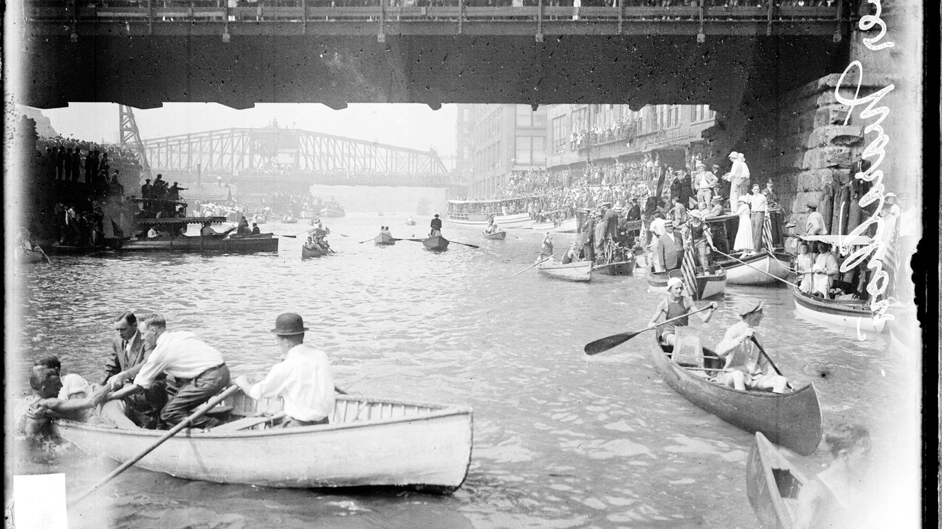 Photos: Chicago River swims in history - Axios Chicago