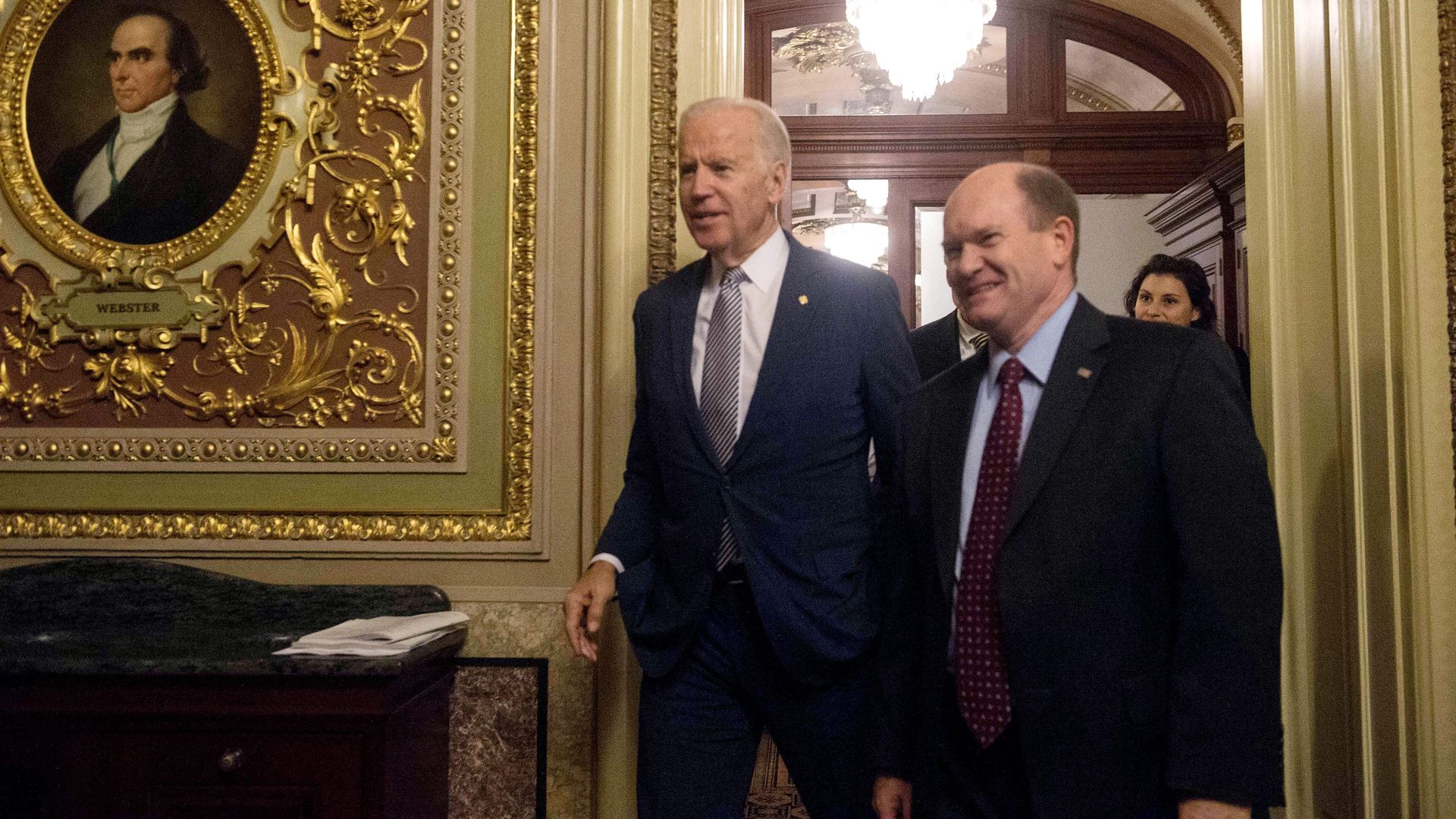 President Joe Biden (left) and Sen. Chris Coons (D-Del.) in December, 2016. 